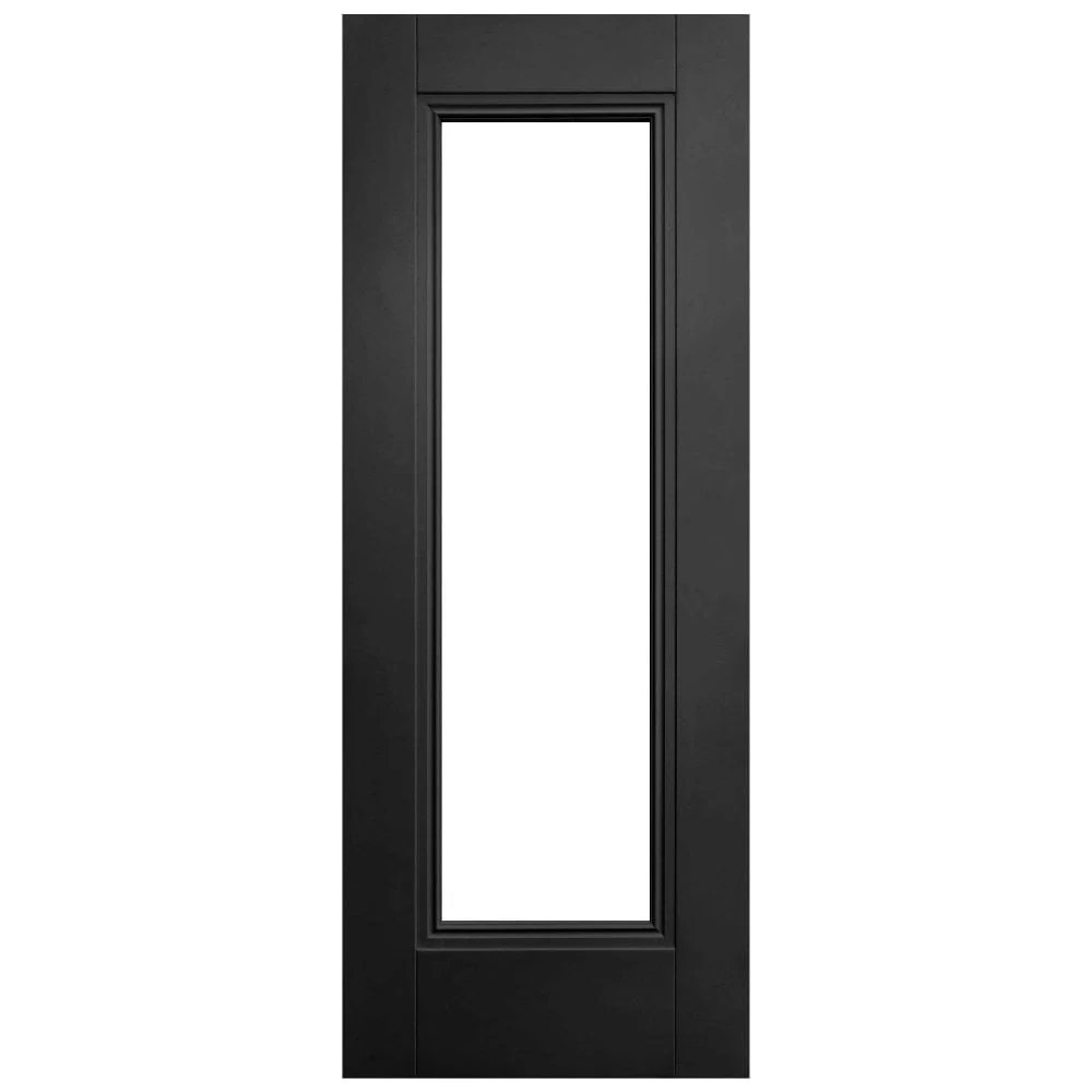 Jet Black Internal Fully Finished 1 Light Clear Glass Elegance Lancaster Door - Image 3
