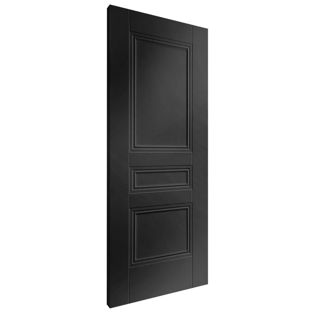 Jet Black Internal Fully Finished 3 Panel Elegance Henley Door - Image 2
