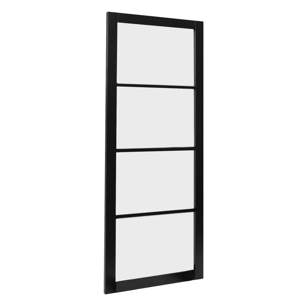 Jet Black Internal Fully Finished 4 Light Obscure Glass Industrial Studio Door - Image 2