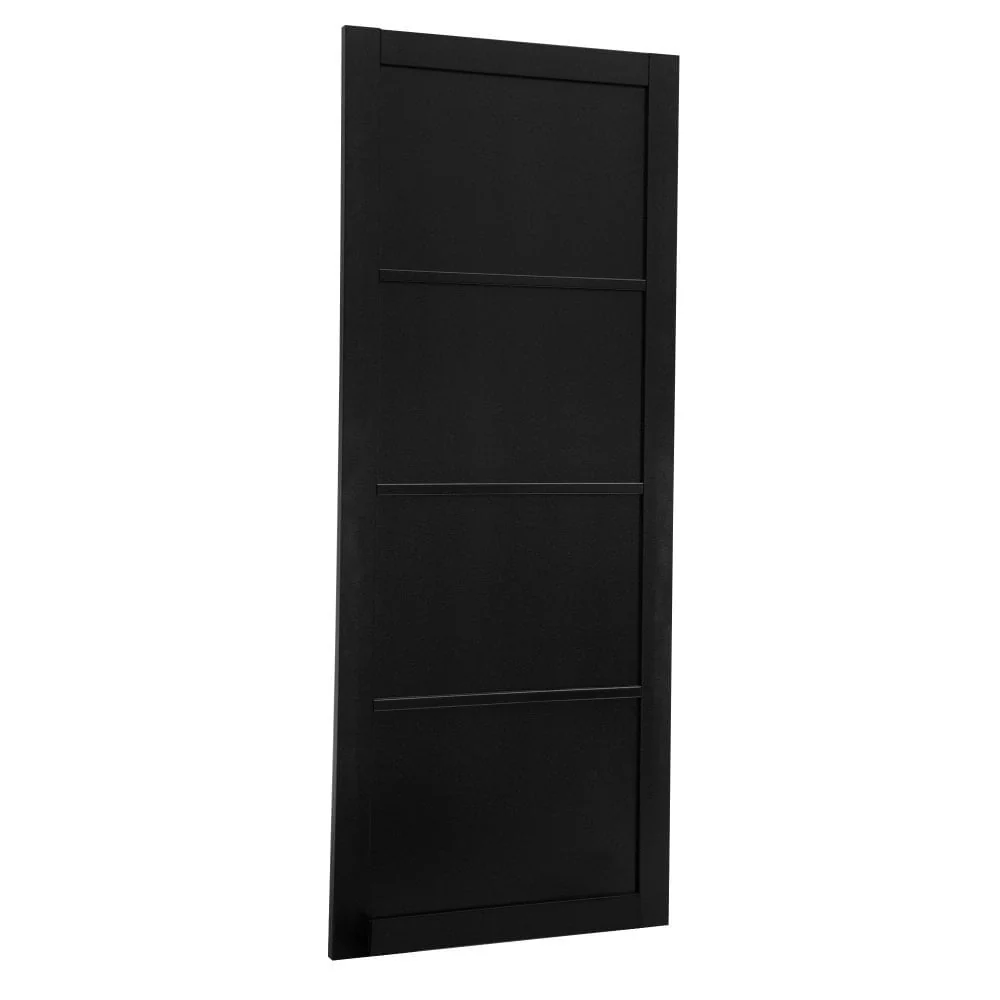 Jet Black Internal Fully Finished 4 Panel Industrial Studio Door - Image 2