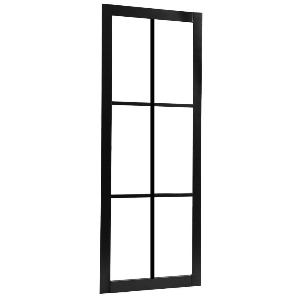 Jet Black Internal Fully Finished 6 Light Clear Glass Industrial Studio Door - Image 2