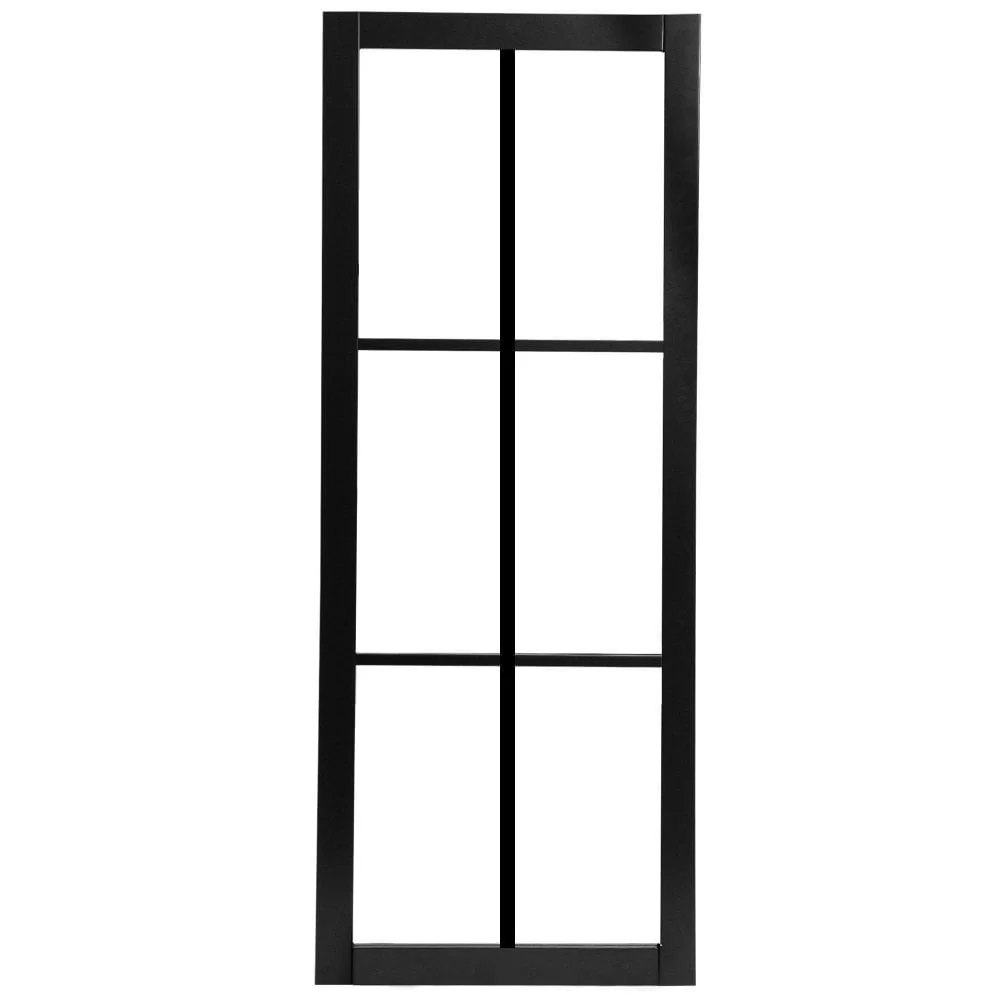 Jet Black Internal Fully Finished 6 Light Clear Glass Industrial Studio Door - Image 3