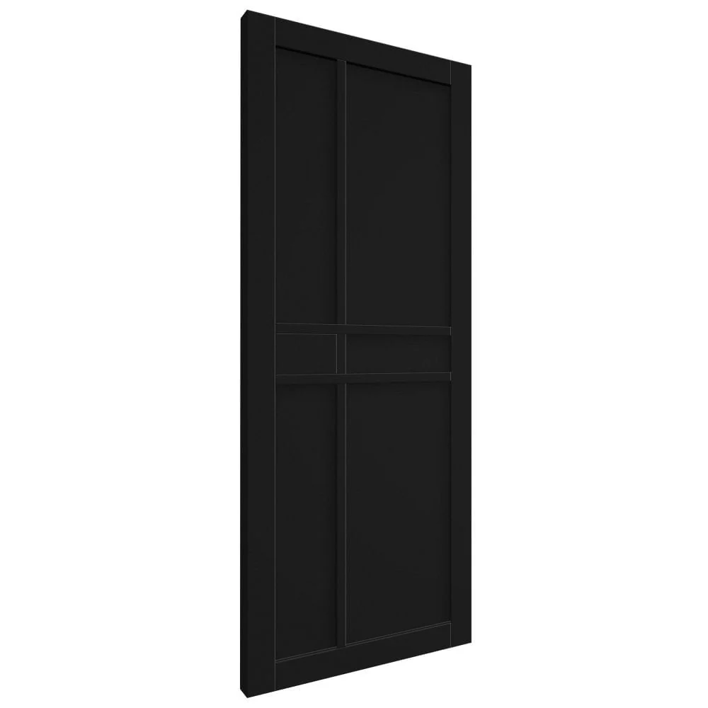 Jet Black Internal Fully Finished 6 Panel Industrial Studio Door - Image 2