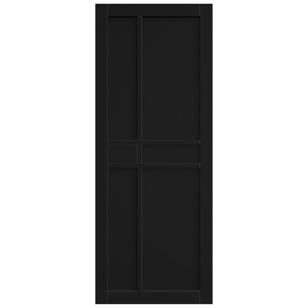 Jet Black Internal Fully Finished 6 Panel Industrial Studio Door - Image 3