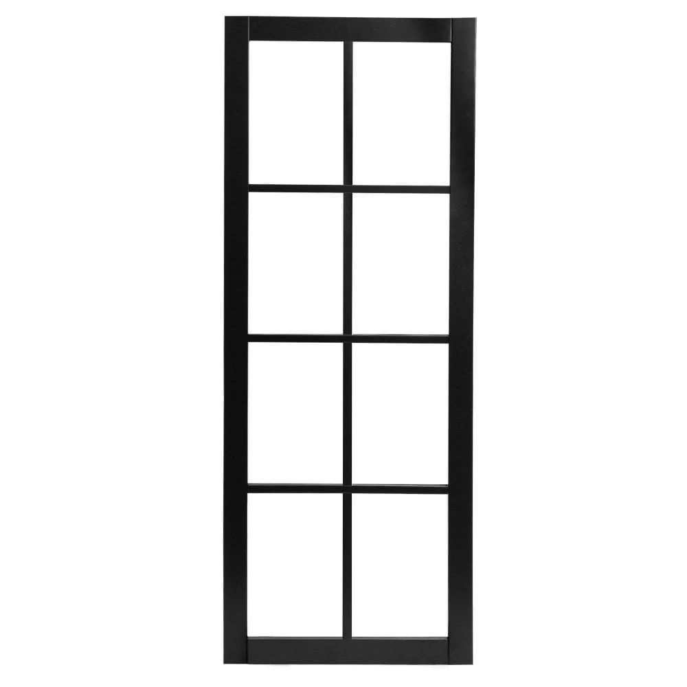 Jet Black Internal Fully Finished 8 Light Clear Glass Industrial Studio Door - Image 3