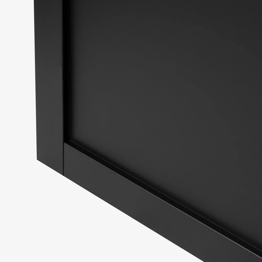 Jet Internal Black Fully Finished 1 Panel 2 Light Clear Glass Industrial Studio Door - Image 5