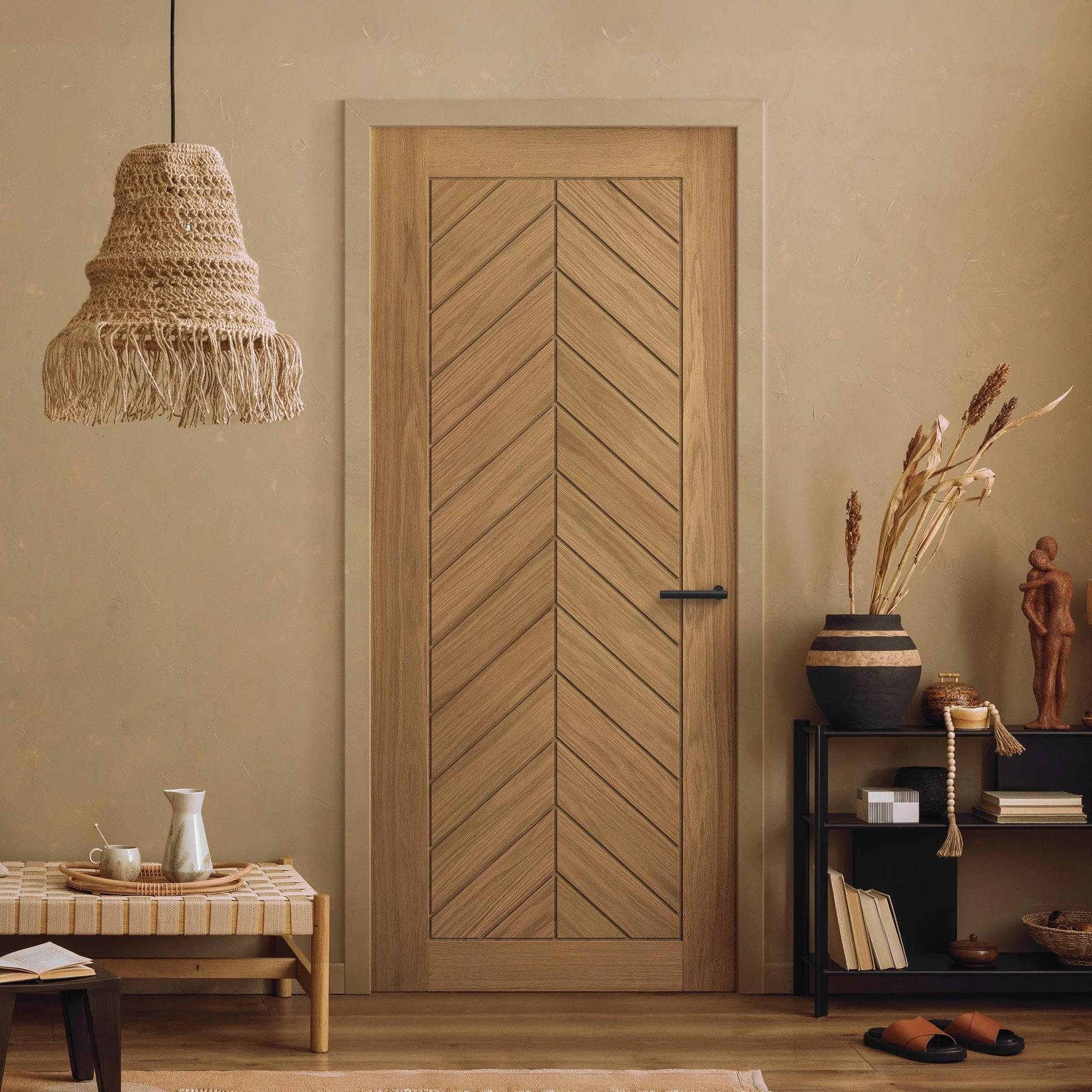 Oak Internal Fully Finished Chevron Door