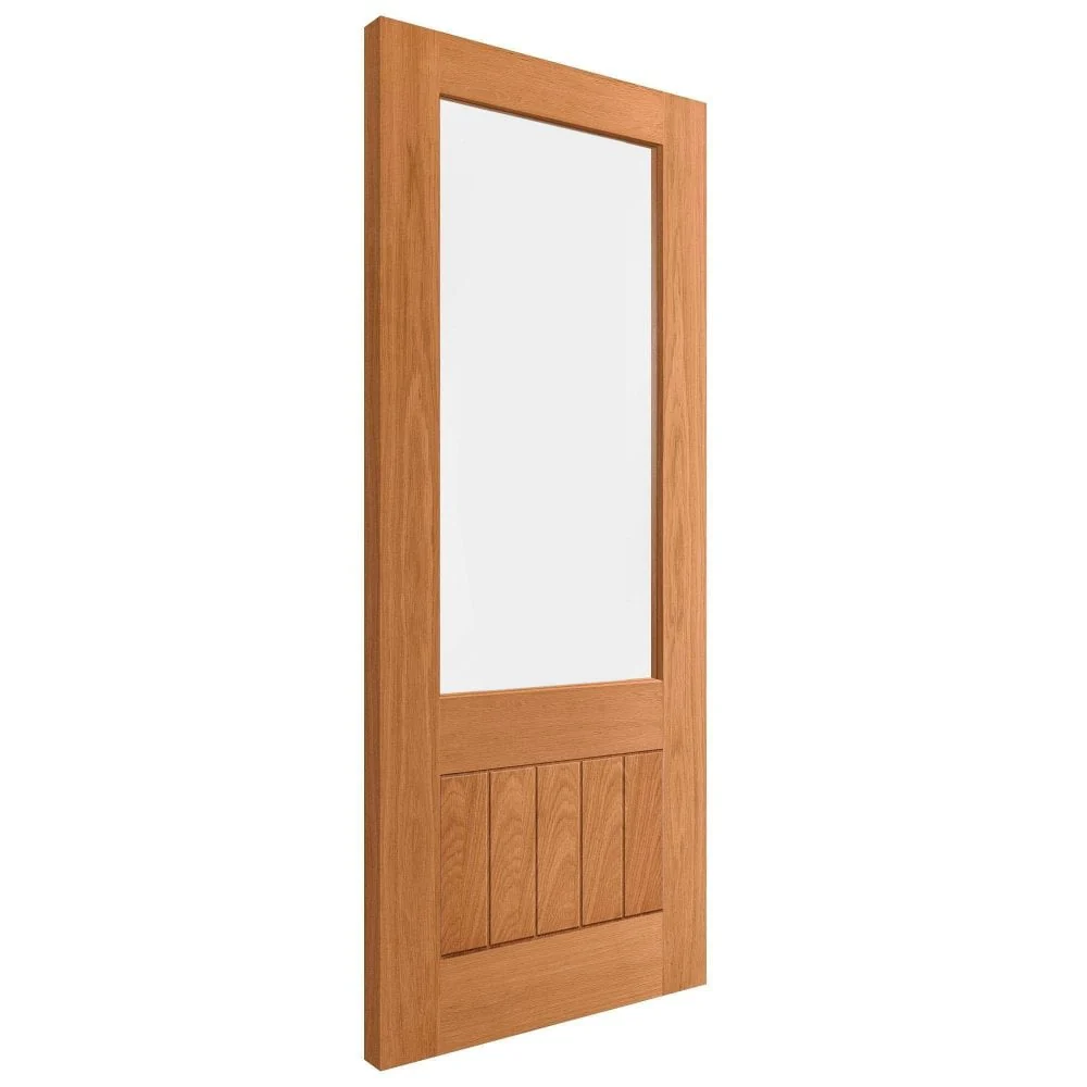 Oak Internal Fully Finished Farley 1 Panel 1 Light Clear Glass FD30 Fire Door - Image 2