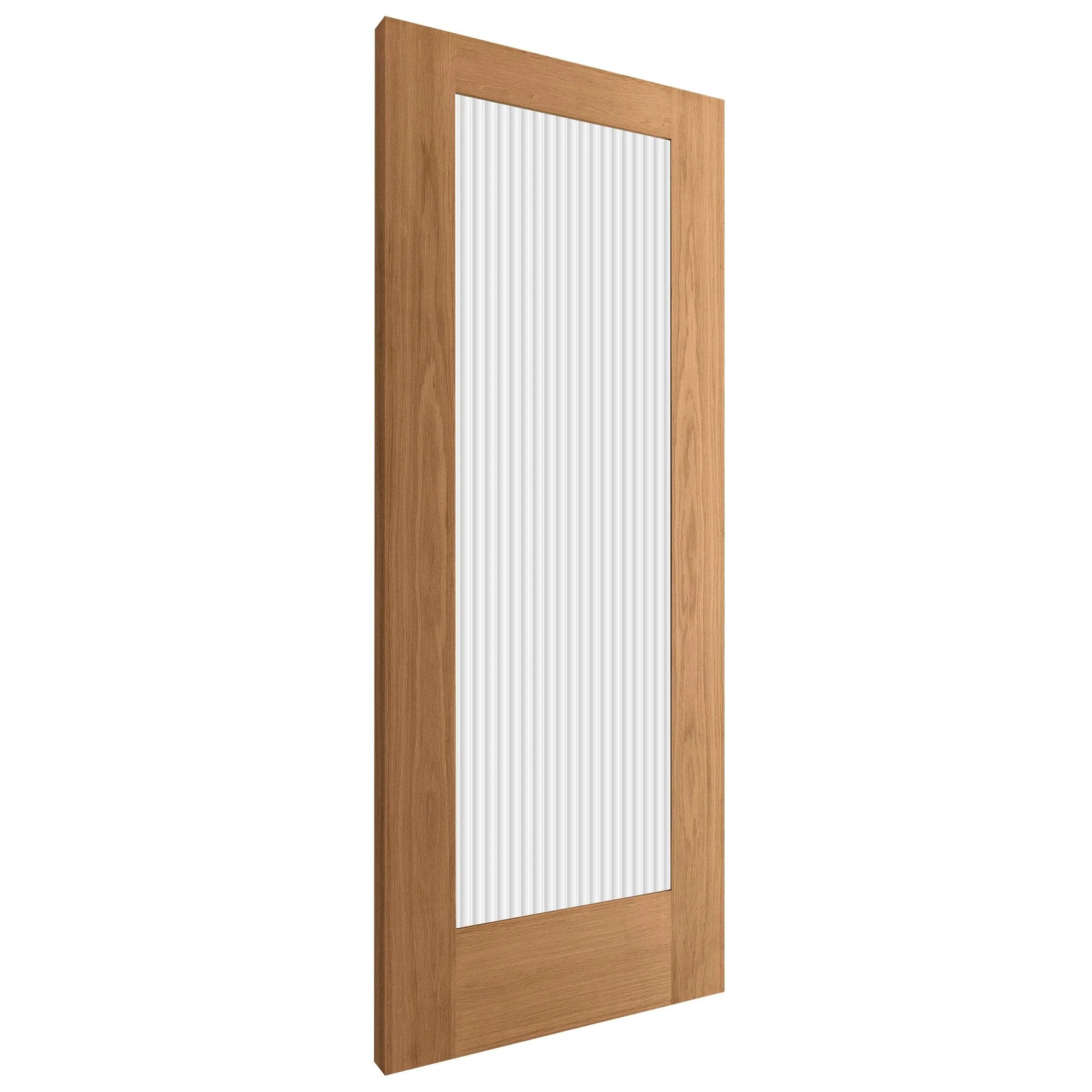Oak Internal Fully Finished Pattern 10 1 Light Reeded Glass Door - Image 2