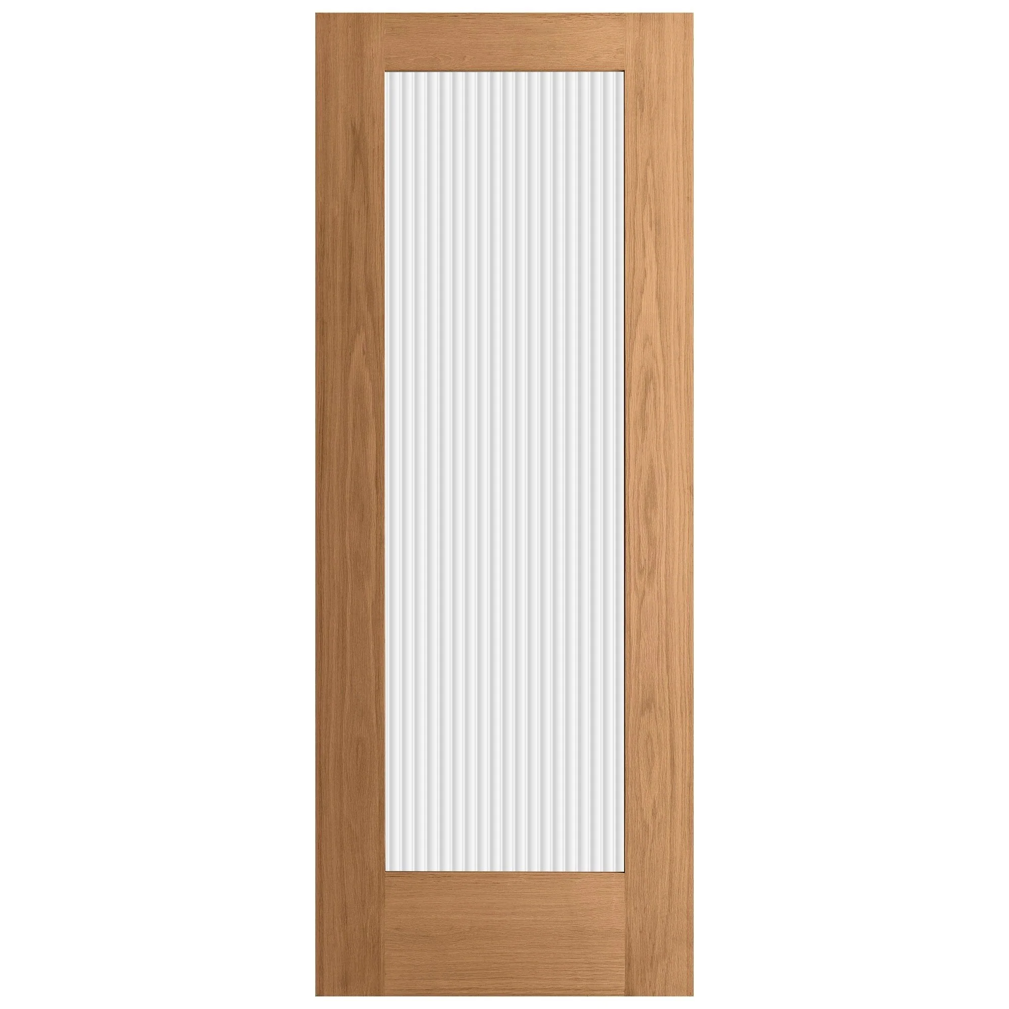 Oak Internal Fully Finished Pattern 10 1 Light Reeded Glass Door - Image 3