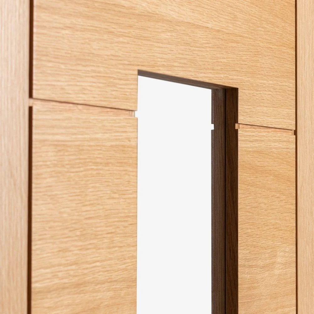 Oak Internal Fully Finished Pedrena 1 Light Clear Glass FD30 Fire Door - Image 4