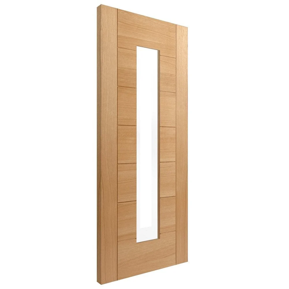 Oak Internal Fully Finished Pedrena 1 Light Obscure Glass Made-to-Measure Door - Image 2