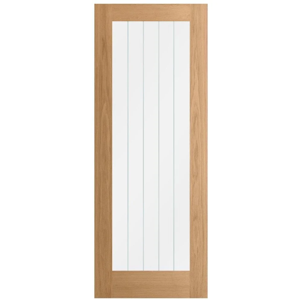 Oak Internal Unfinished Farley 1 Light Obscure Glass Made-to-Measure Door - Image 2