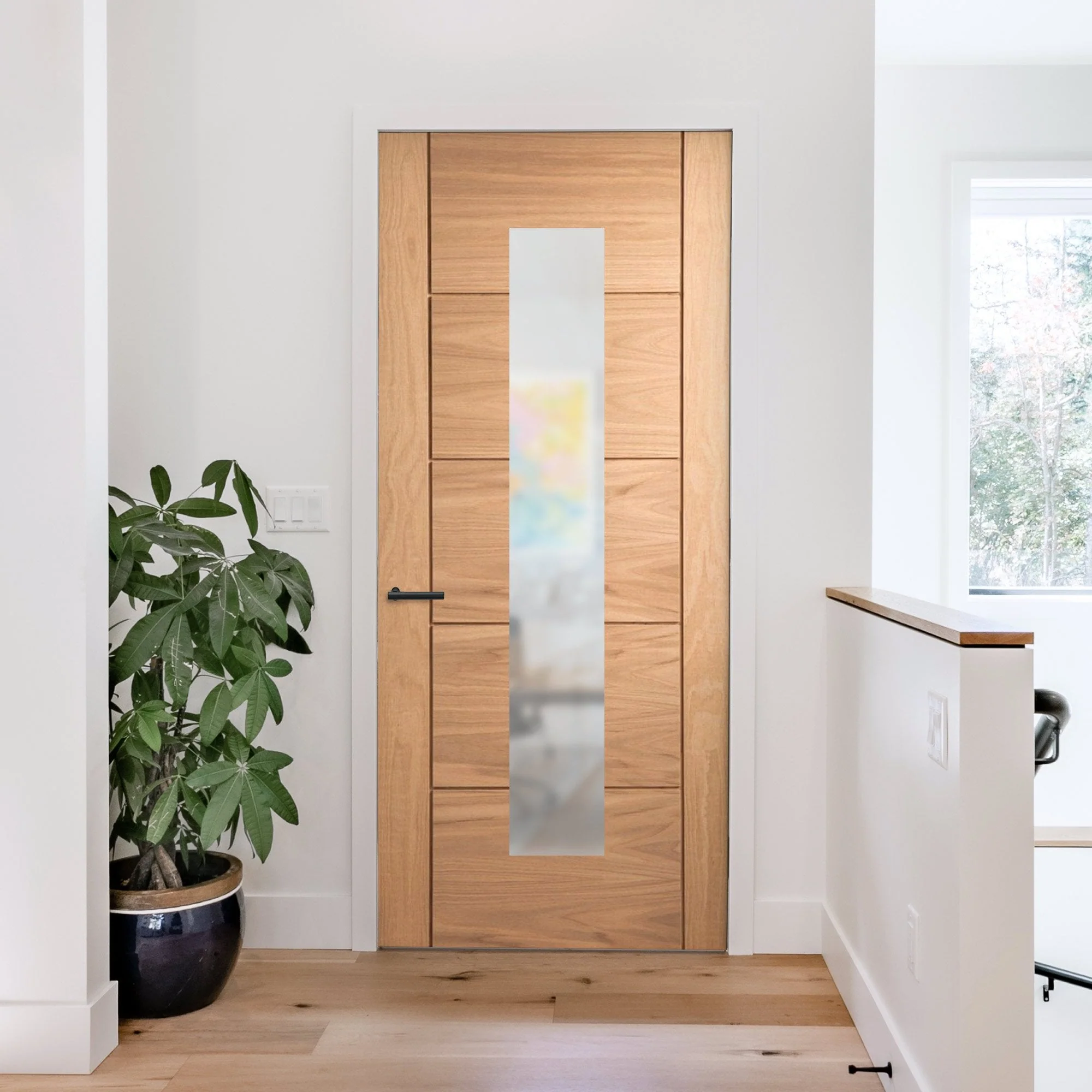 Oak Internal Unfinished Parma 1 Light Obscure Glass Made-to-Measure Door