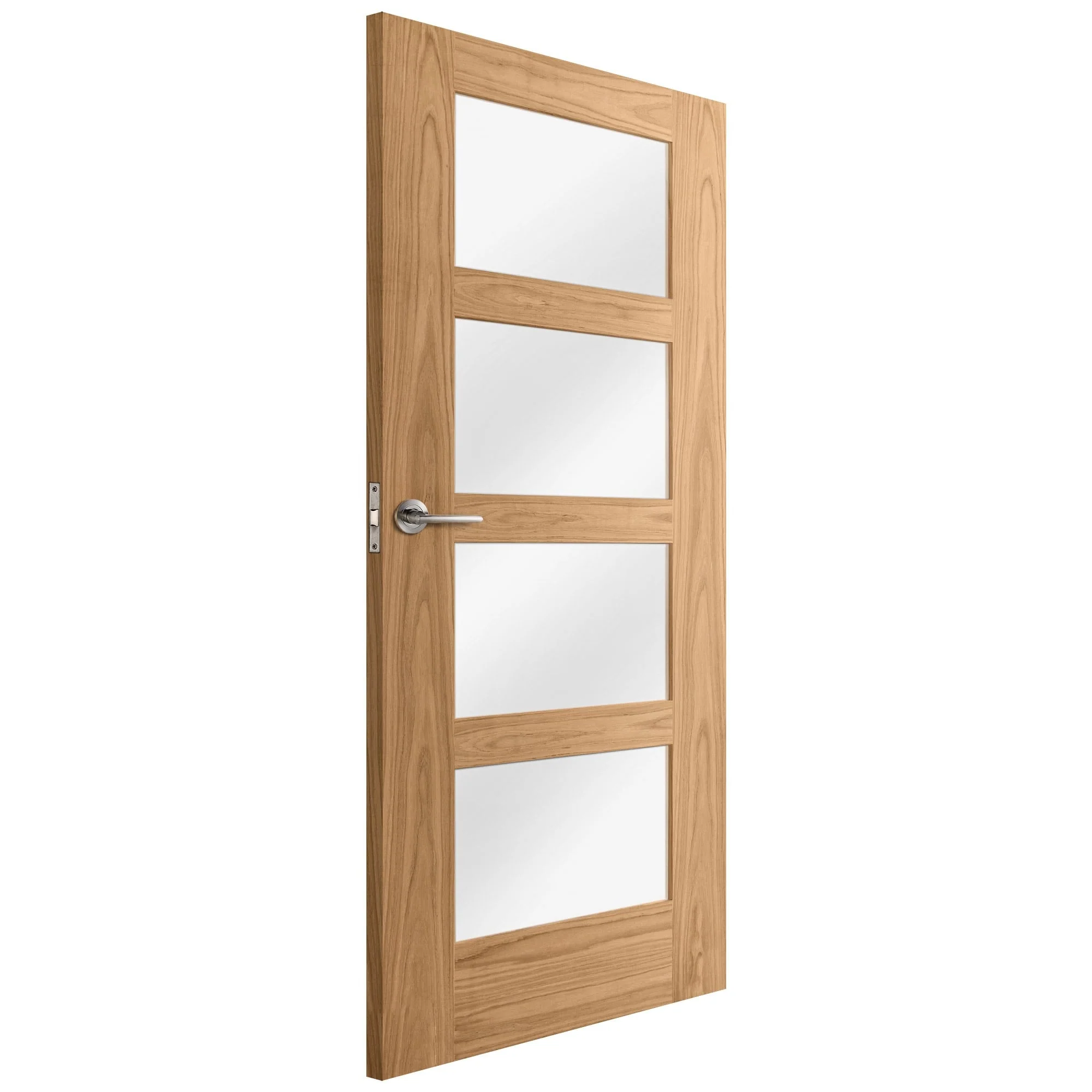 Oak Internal Unfinished Shaker 4 Light Clear Glass Door - Image 2