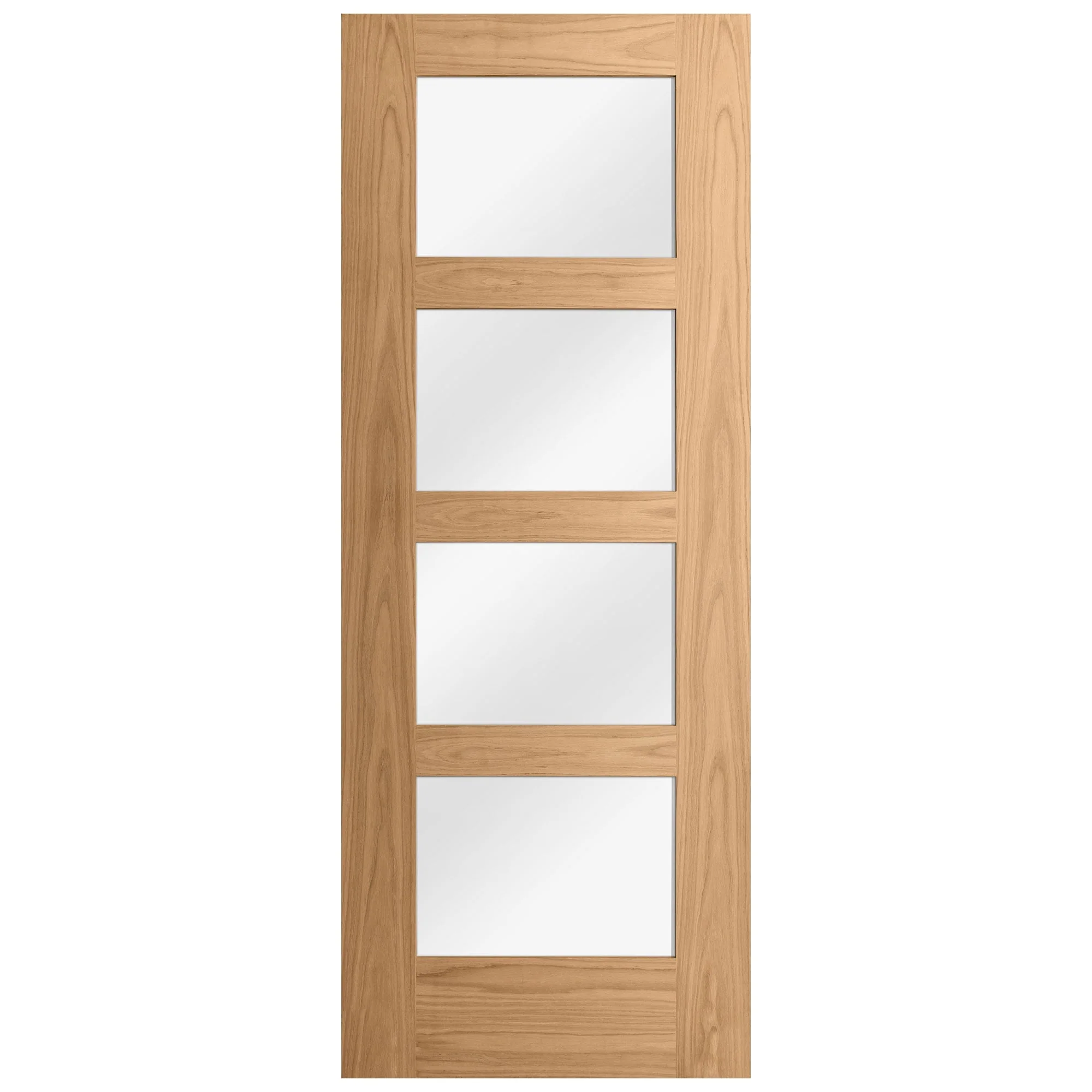 Oak Internal Unfinished Shaker 4 Light Clear Glass Door - Image 3