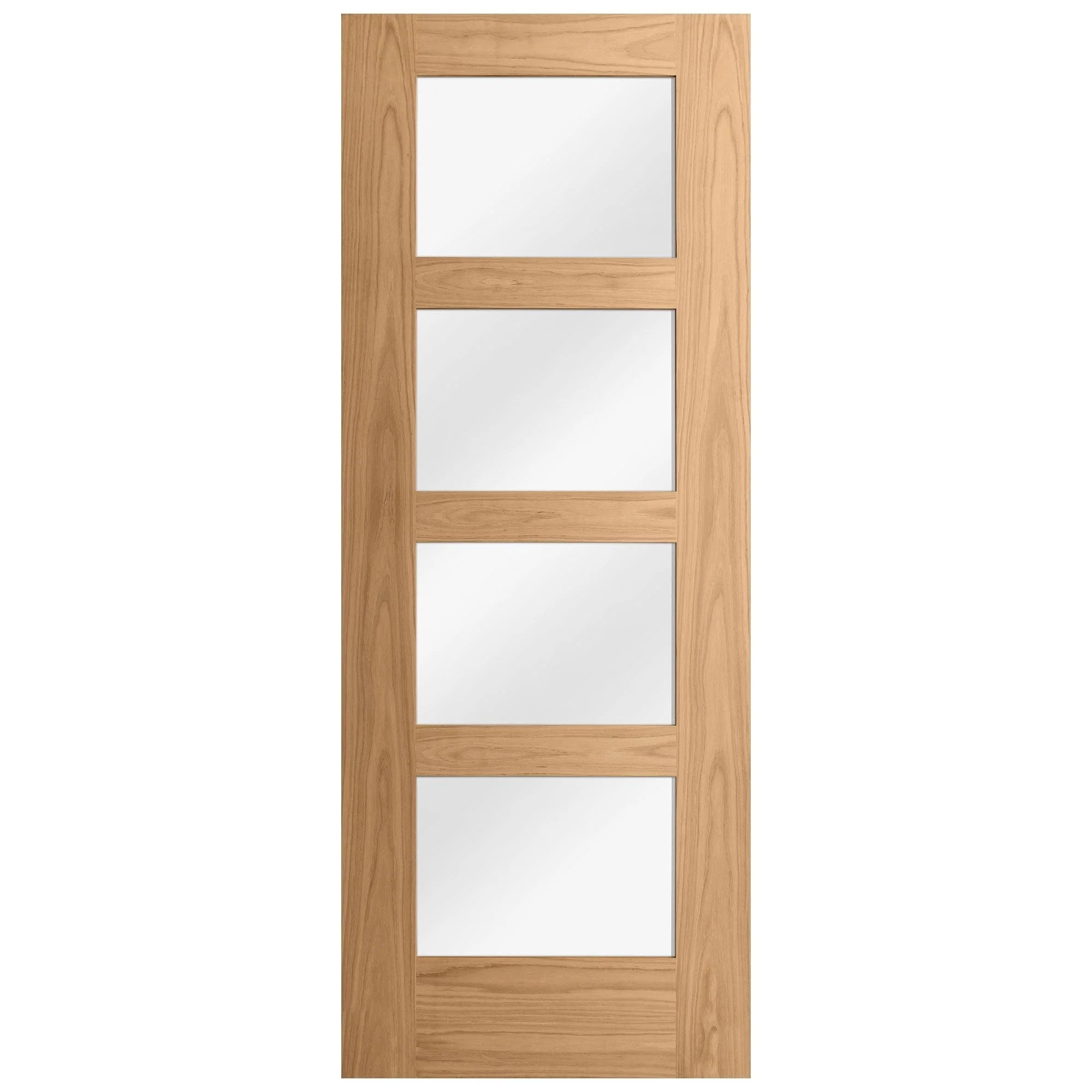 Oak Internal Unfinished Shaker 4 Light Clear Glass Made-to-Measure Door - Image 3