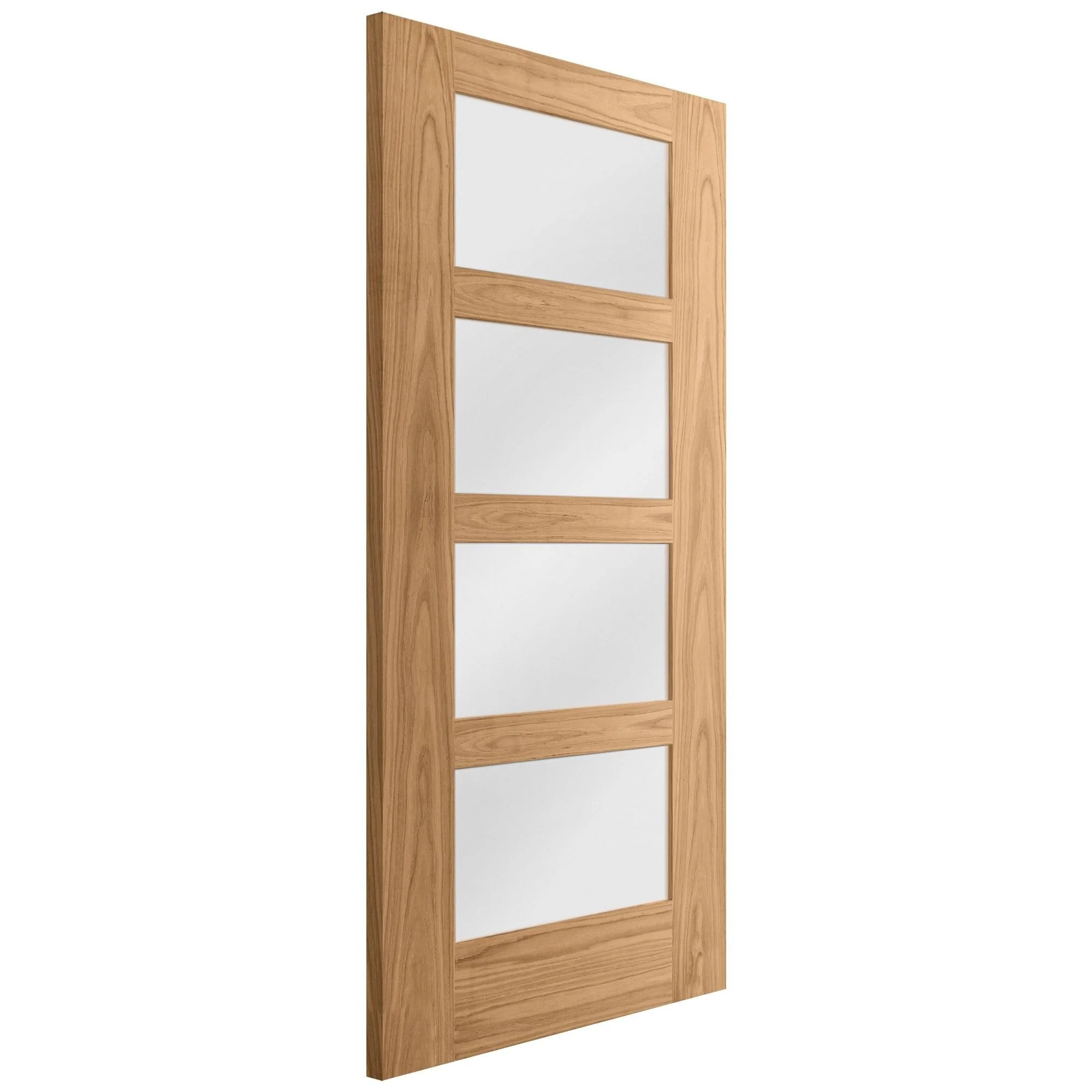 Oak Internal Unfinished Shaker 4 Light Obscure Glass Made-to-Measure Door - Image 4