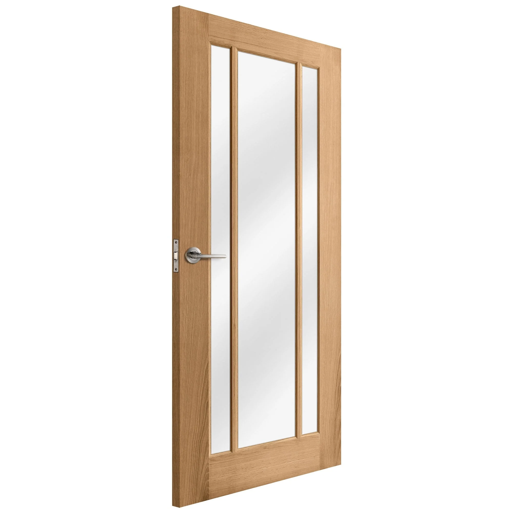 Oak Internal Unfinished Toledo 3 Light Clear Glass Door - Image 2