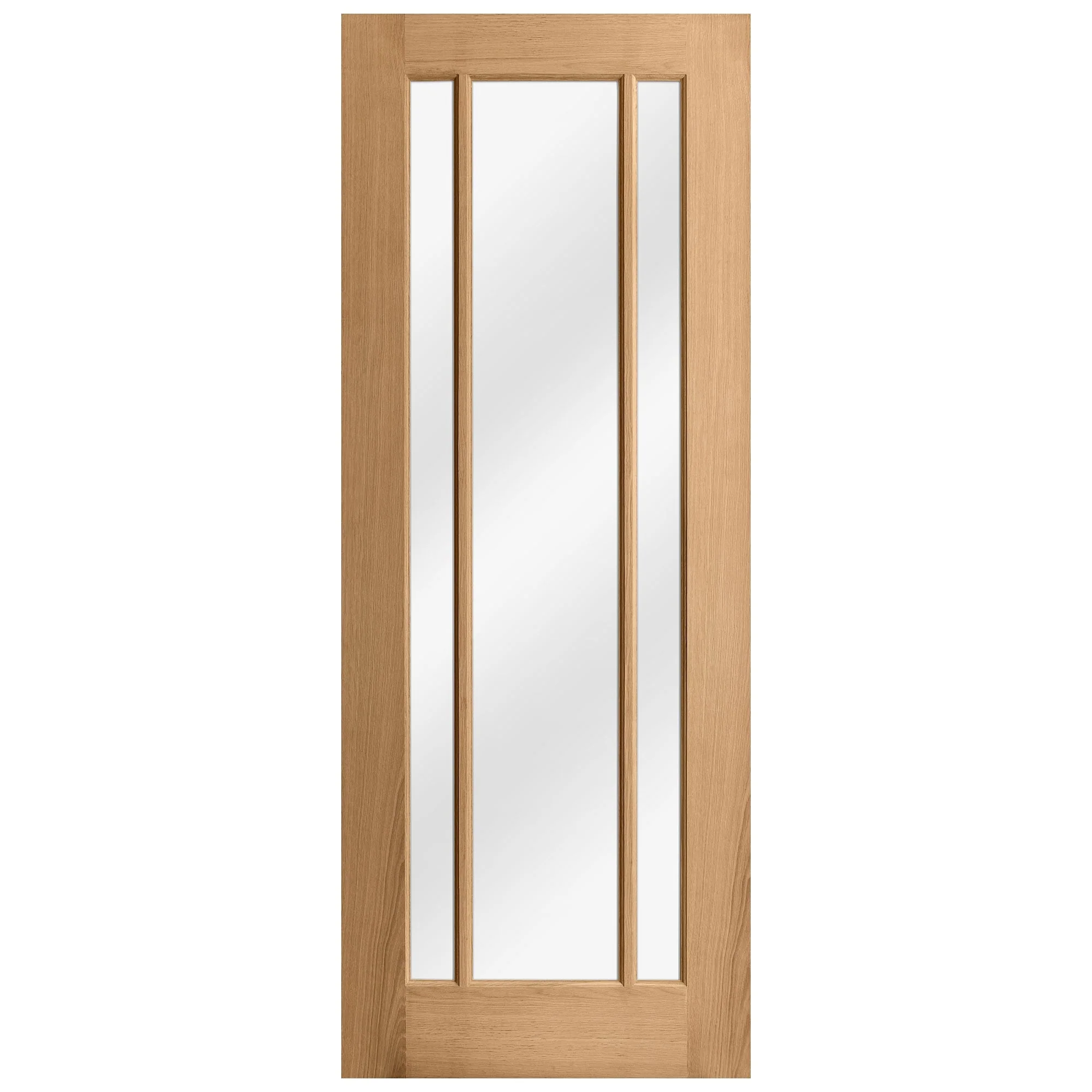 Oak Internal Unfinished Toledo 3 Light Clear Glass Door - Image 3