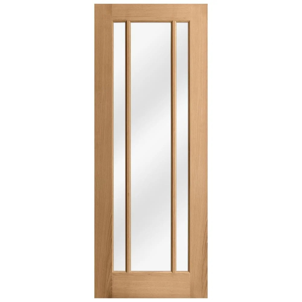 Oak Internal Unfinished Toledo 3 Light Obscure Glass Made-to-Measure Door - Image 2