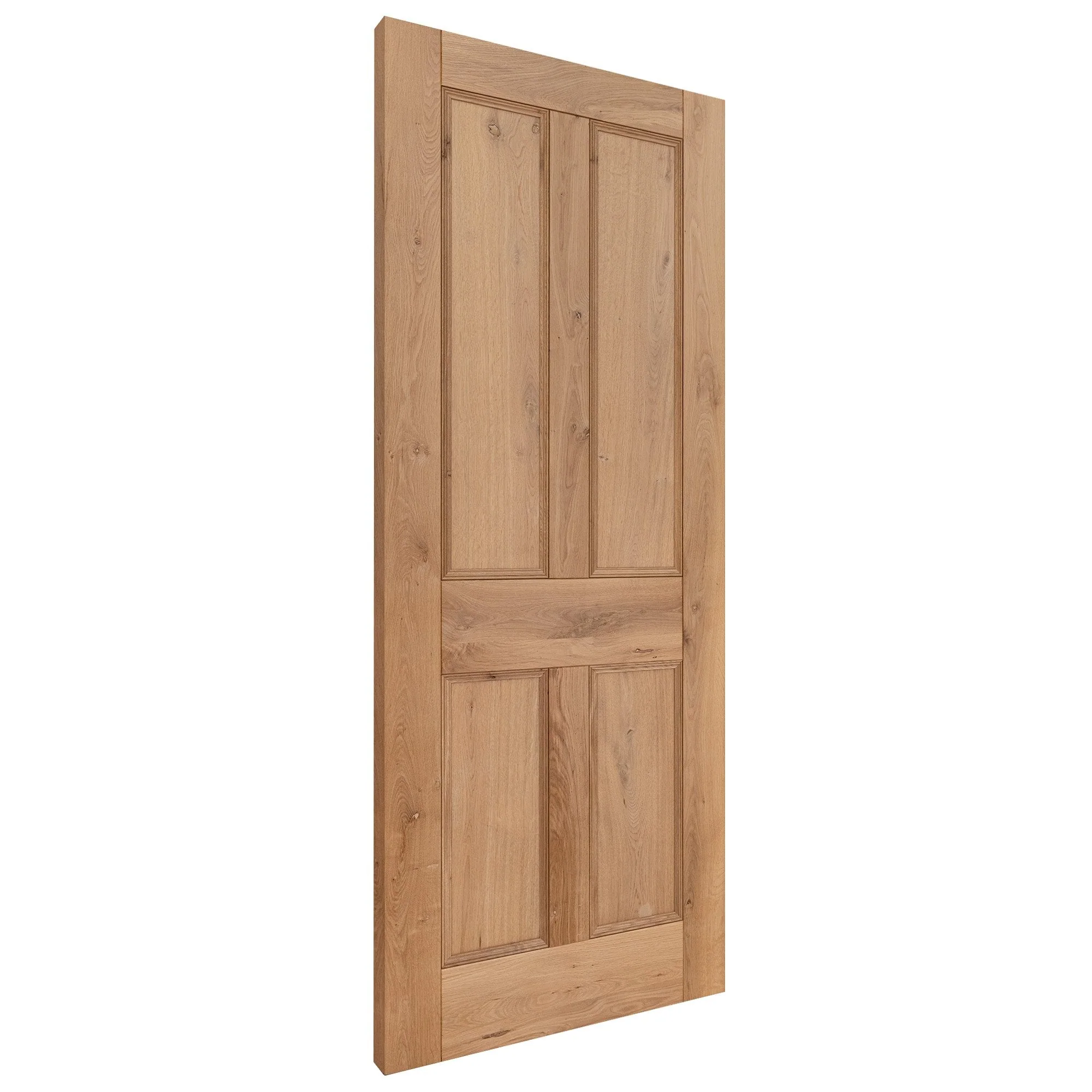 Rustic Oak Internal Fully Finished Victorian 4 Panel Door - Image 2