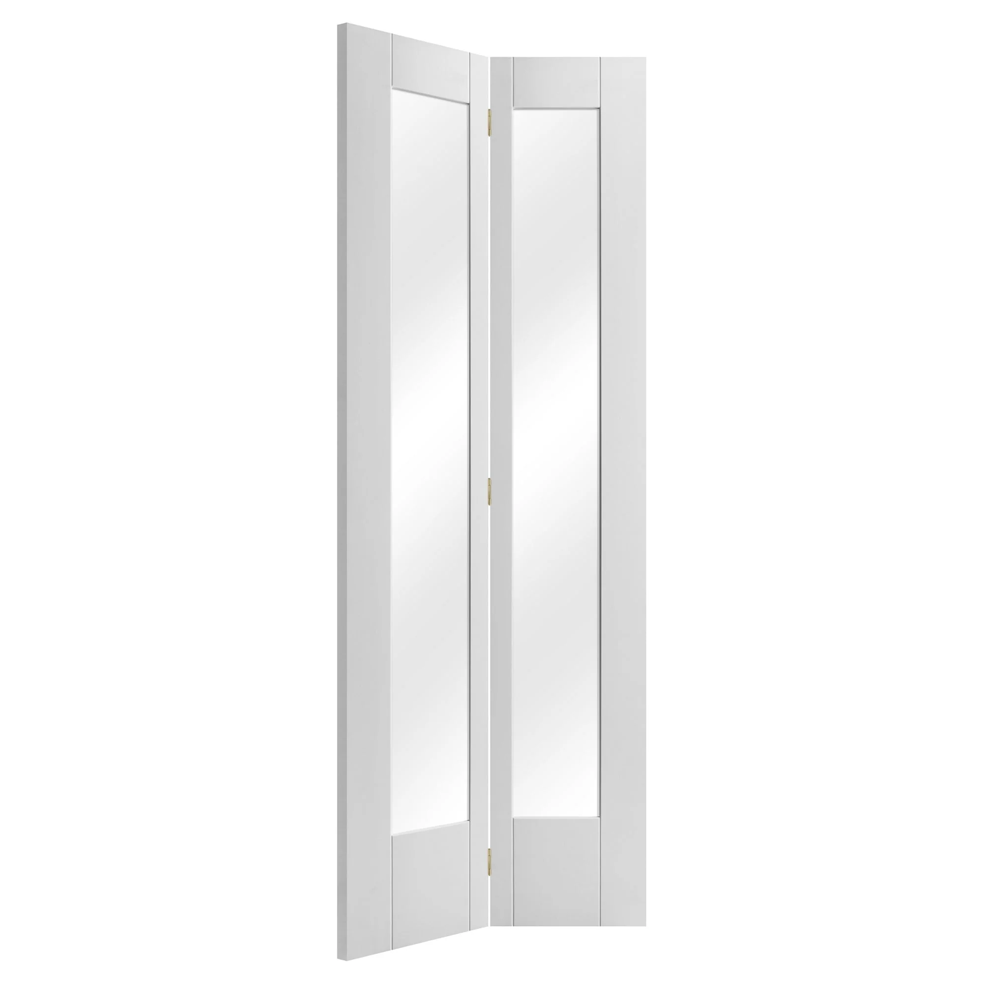 White Internal Bifold Primed Pattern 10 Clear Glass Door - Image 2