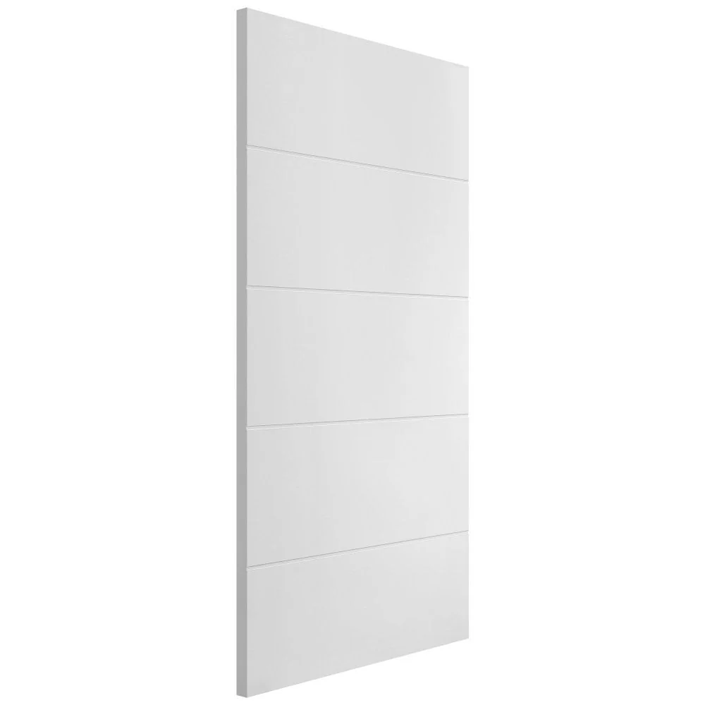 White Internal Lifestyle Moulded Smooth Horizontal 5 Panel FD30 Fire Door - Image 4