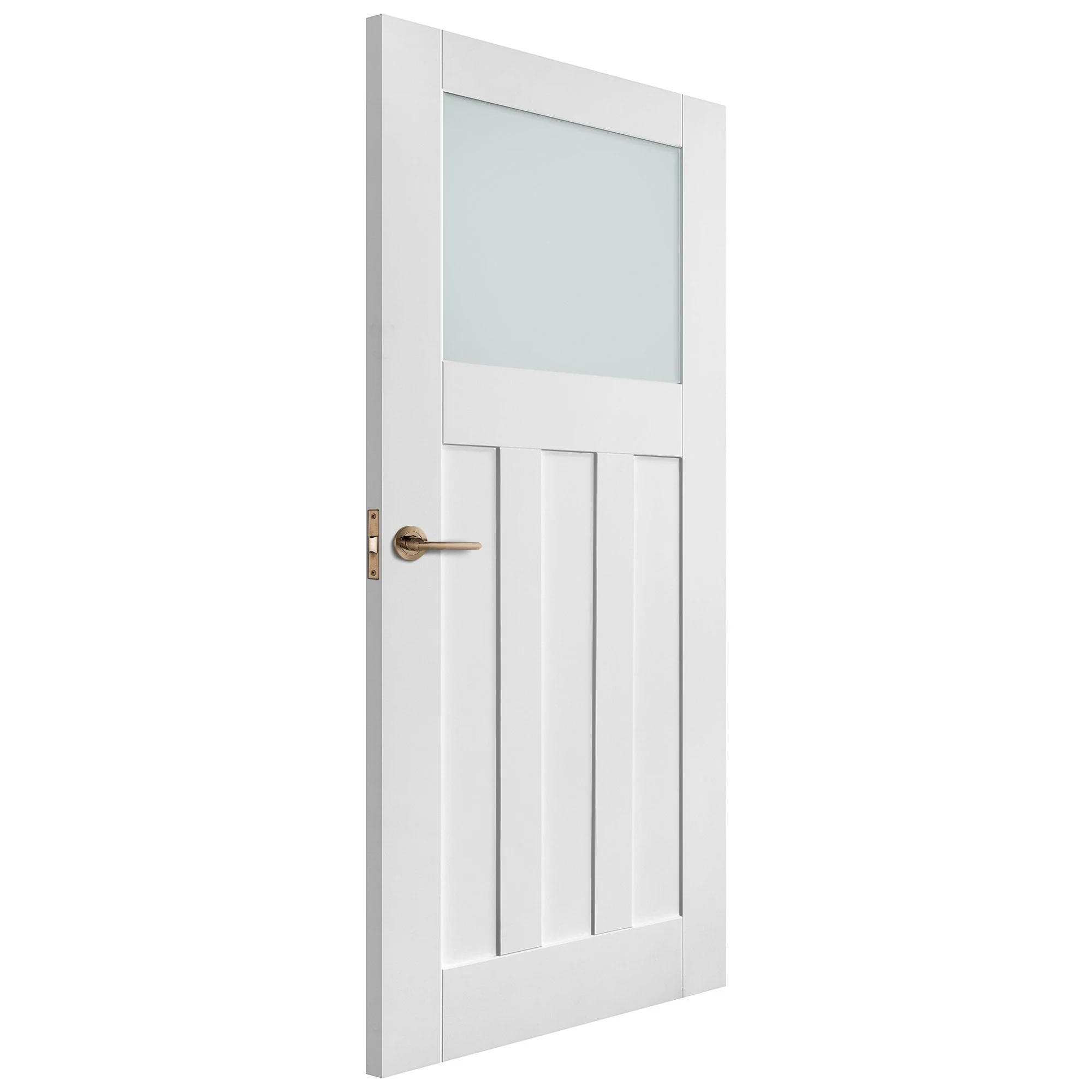 White Internal Primed 1930's DX 1 Light Obscure Glass Door - Image 2