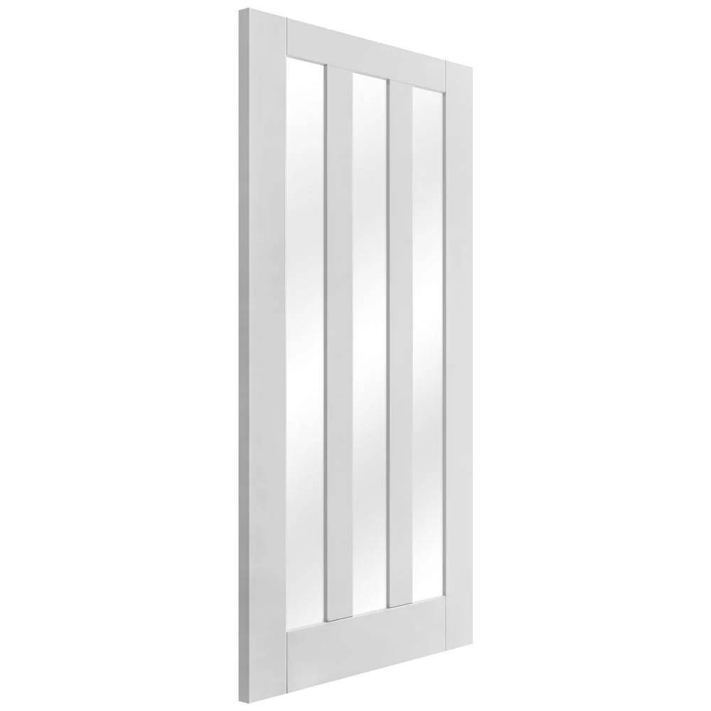 White Internal Primed Ashton 3 Light Clear Glass Door - Image 4