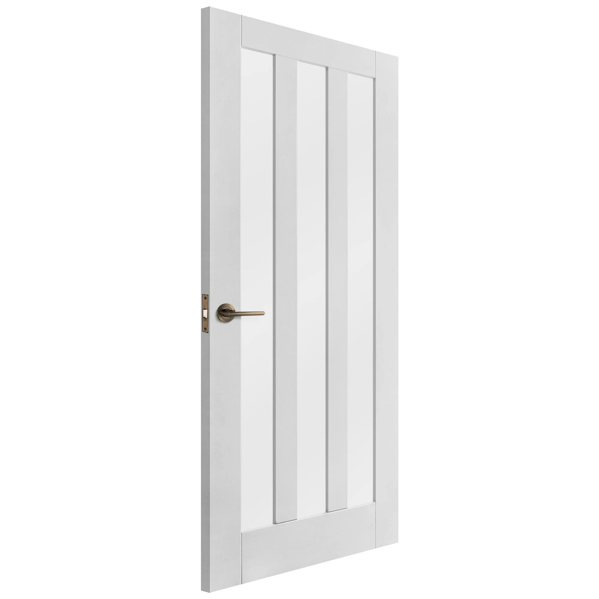 White Internal Primed Ashton 3 Light Obscure Glass Door - Image 2