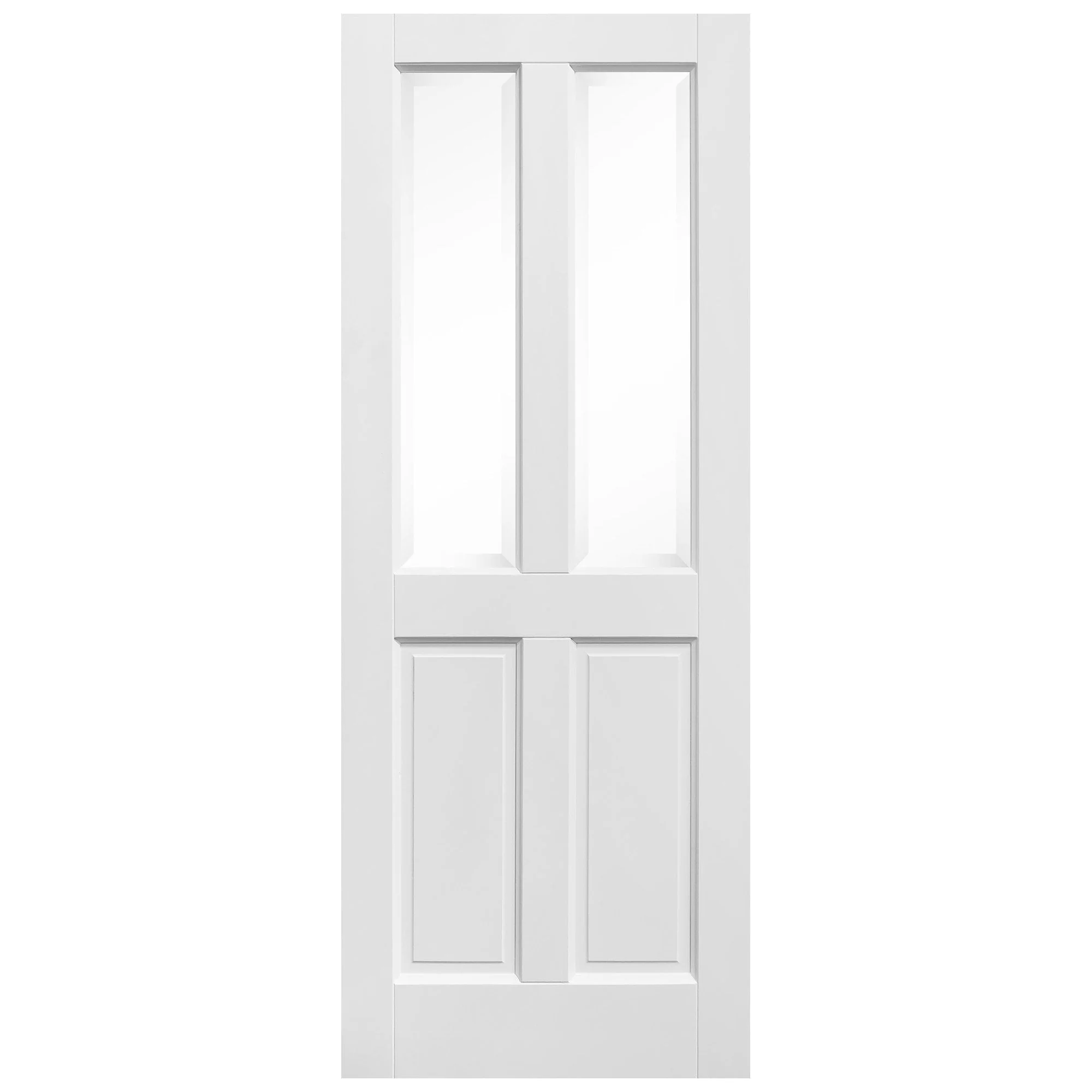 White Internal Primed Berkeley 4 Panel 2 Light Clear Bevelled Glass Made-to-Measure Door - Image 3