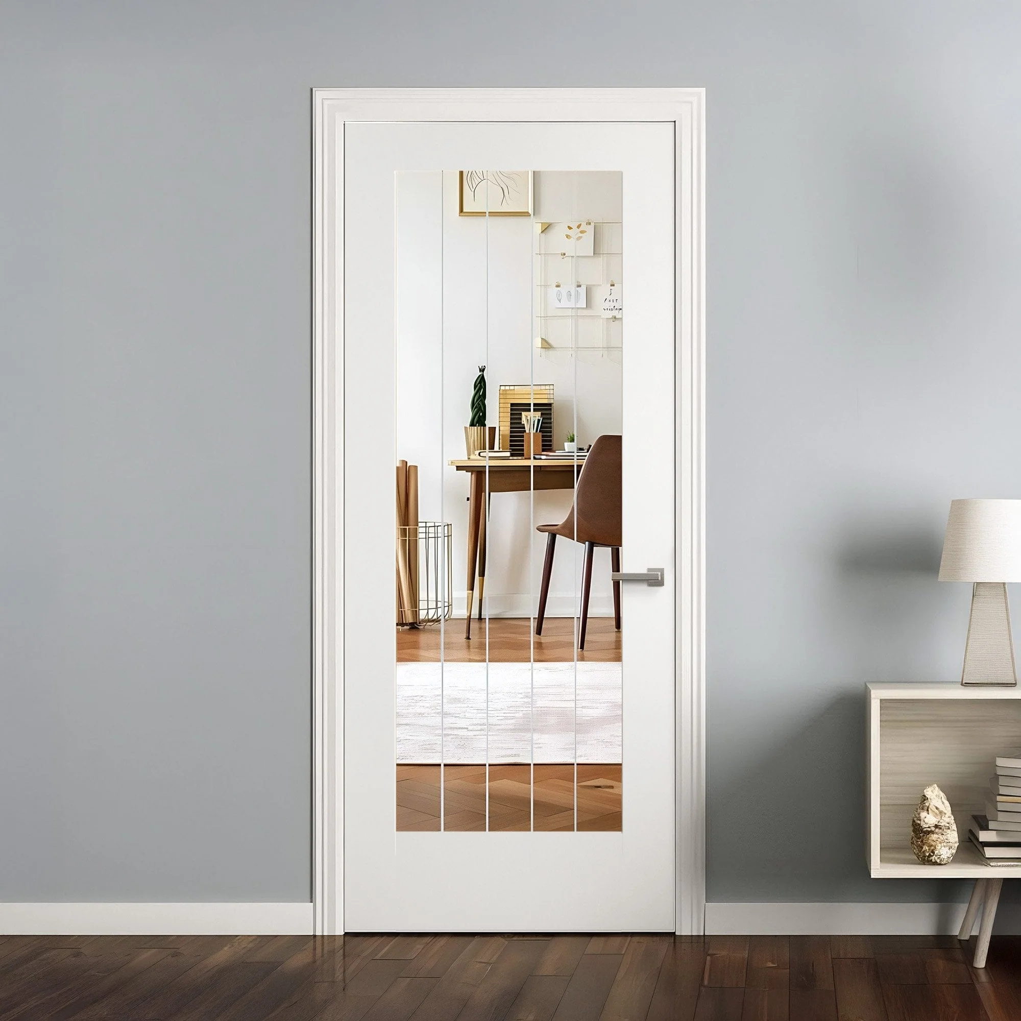 White Internal Primed Cottage 1 Light Clear Glass FD30 Fire Door