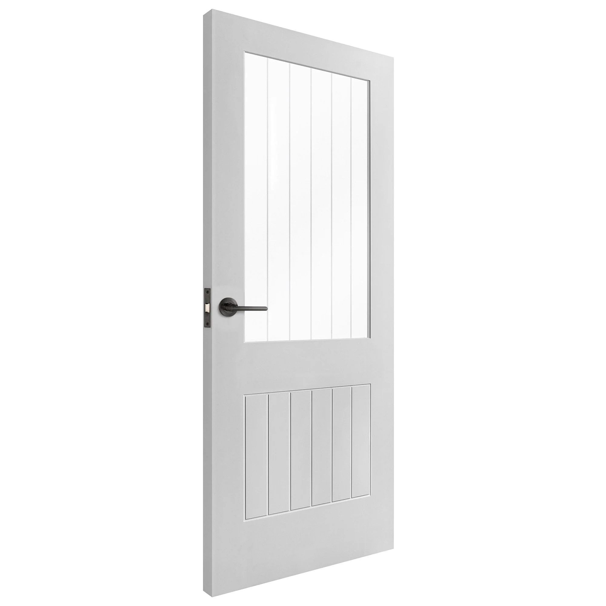 White Internal Primed Cottage 1 Light Etched Lined Clear Glass Door - Image 2
