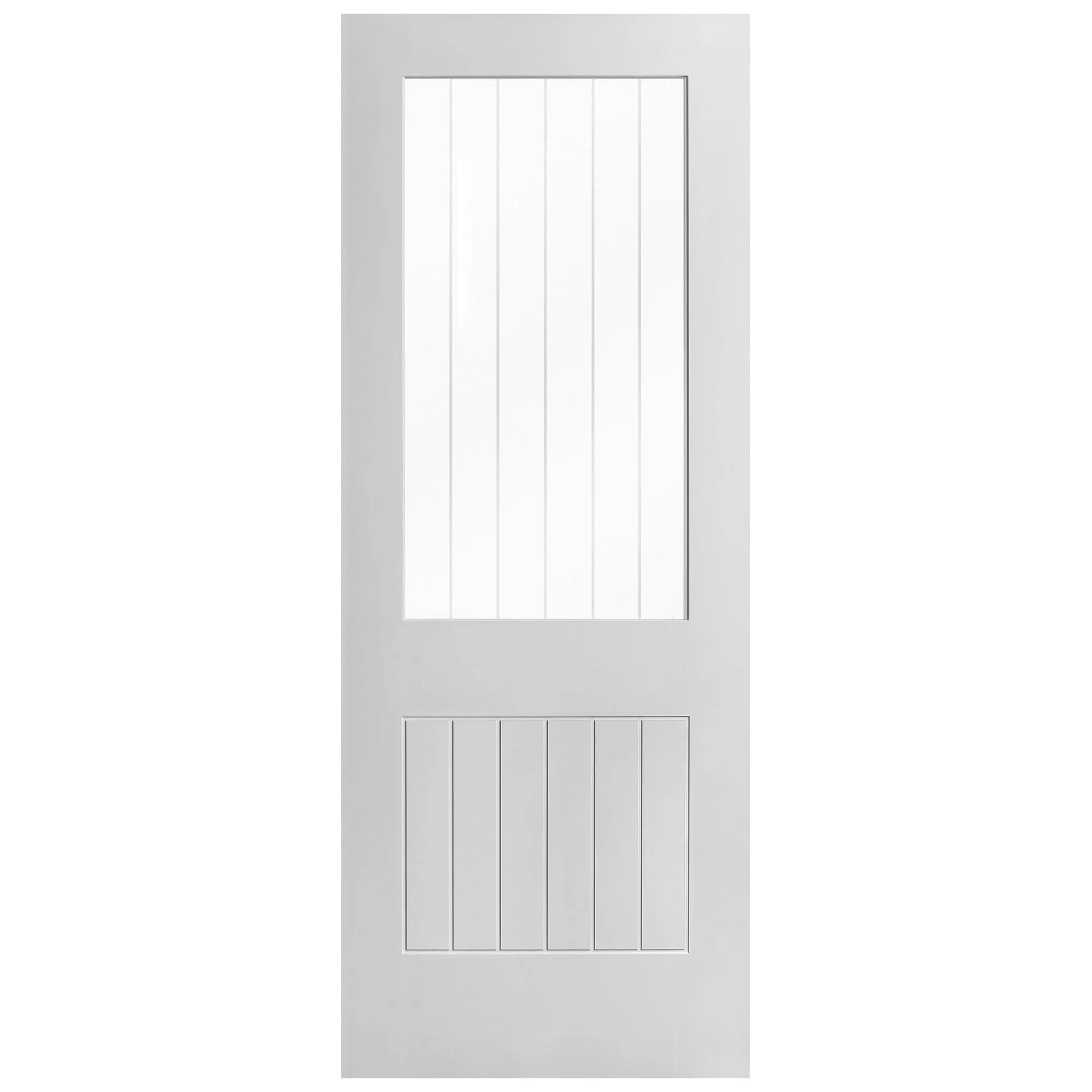 White Internal Primed Cottage 1 Light Etched Lined Clear Glass Door - Image 3