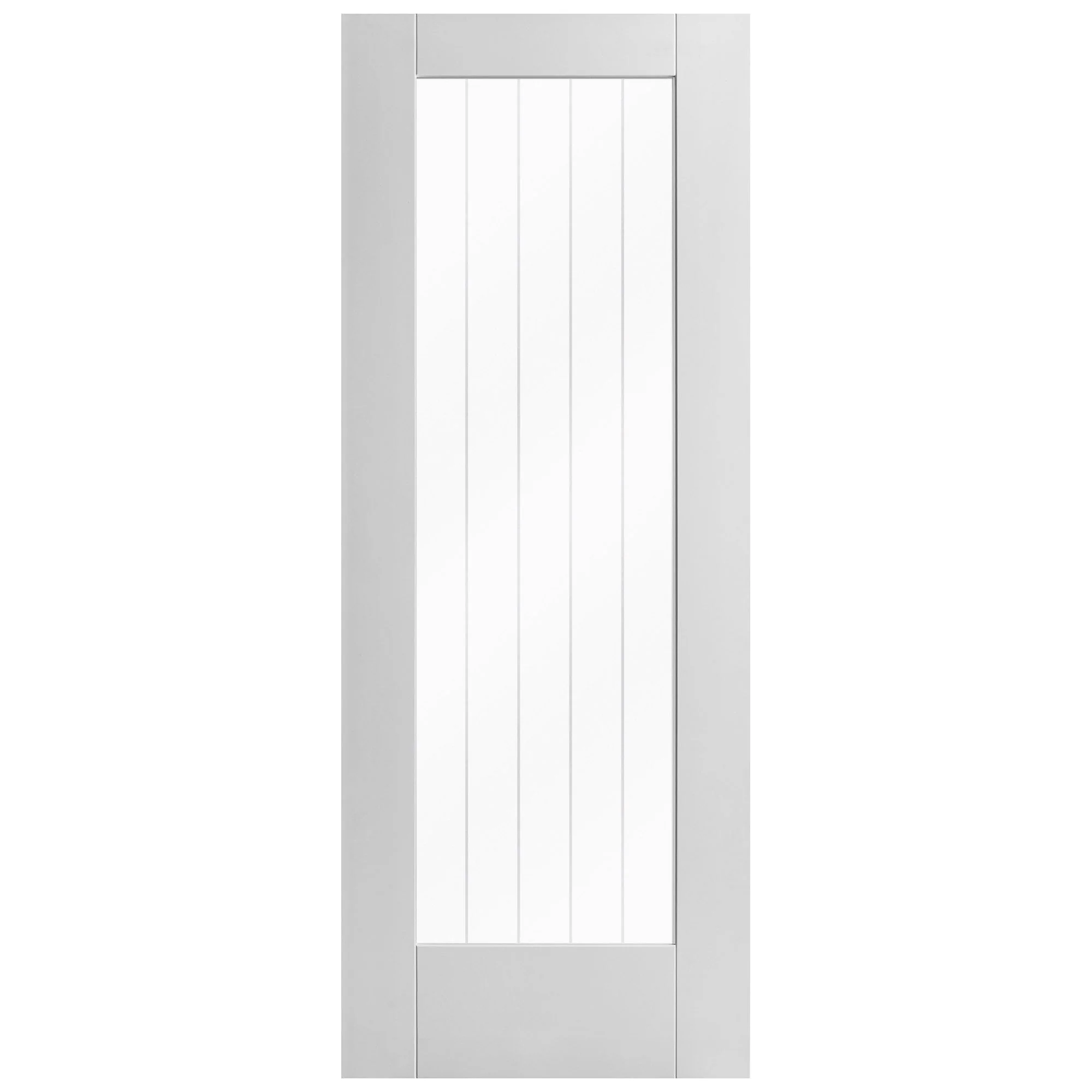 White Internal Primed Cottage 1 Light Obscure Lined Clear Glass Door - Image 3