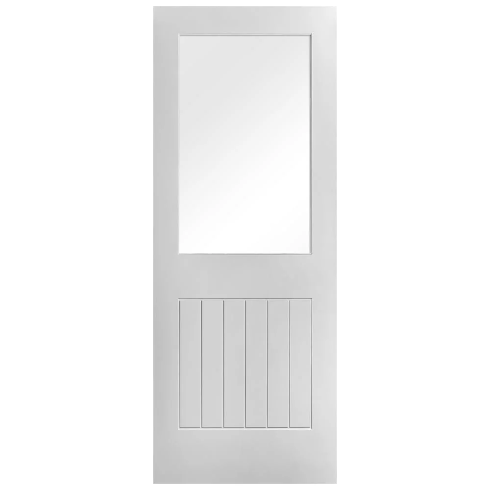 White Internal Primed Cottage 1 Panel 1 Light Clear Glass Made-to-Measure Door - Image 3