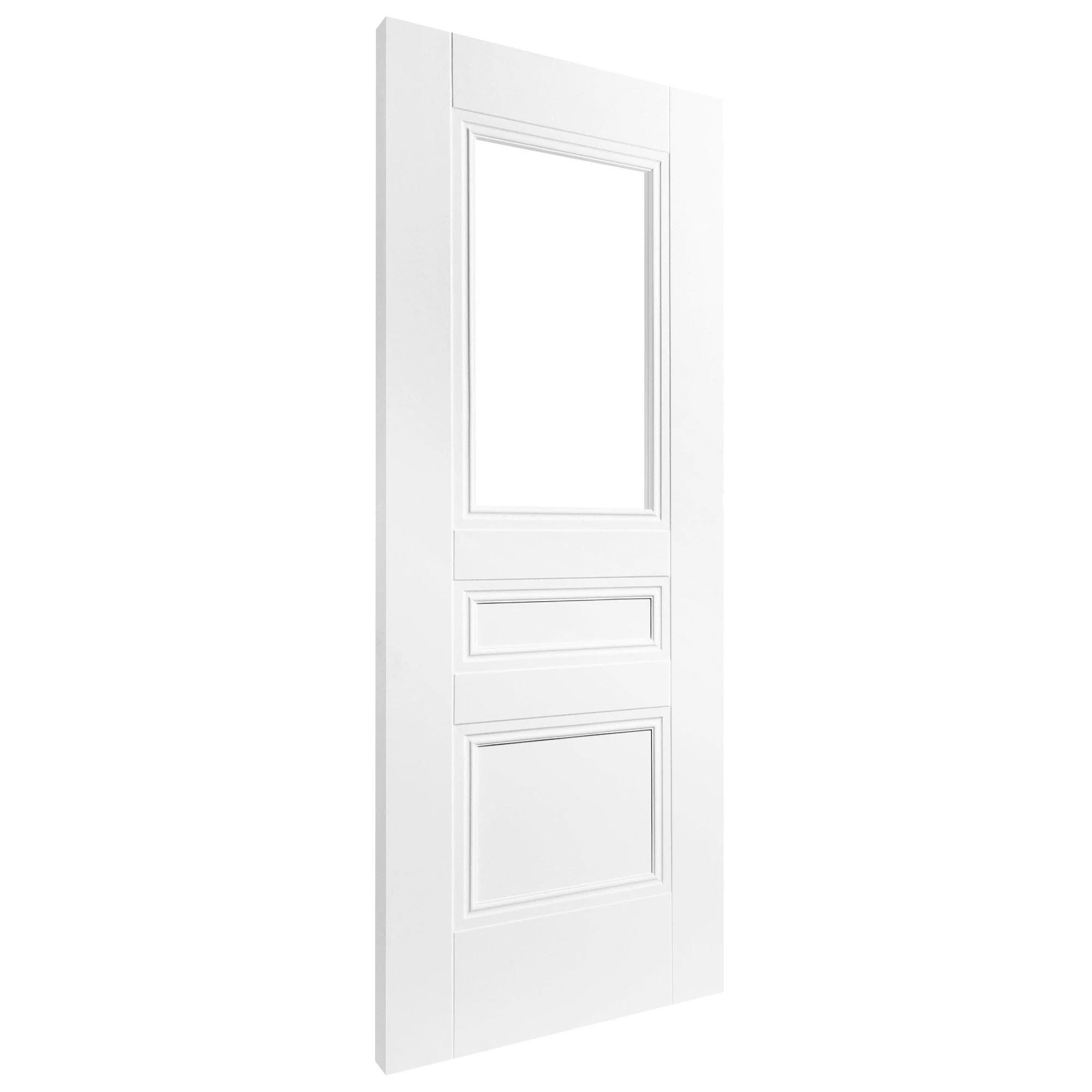 White Internal Primed Elegance Henley 2 Panel 1 Light Clear Glass Door - Image 2