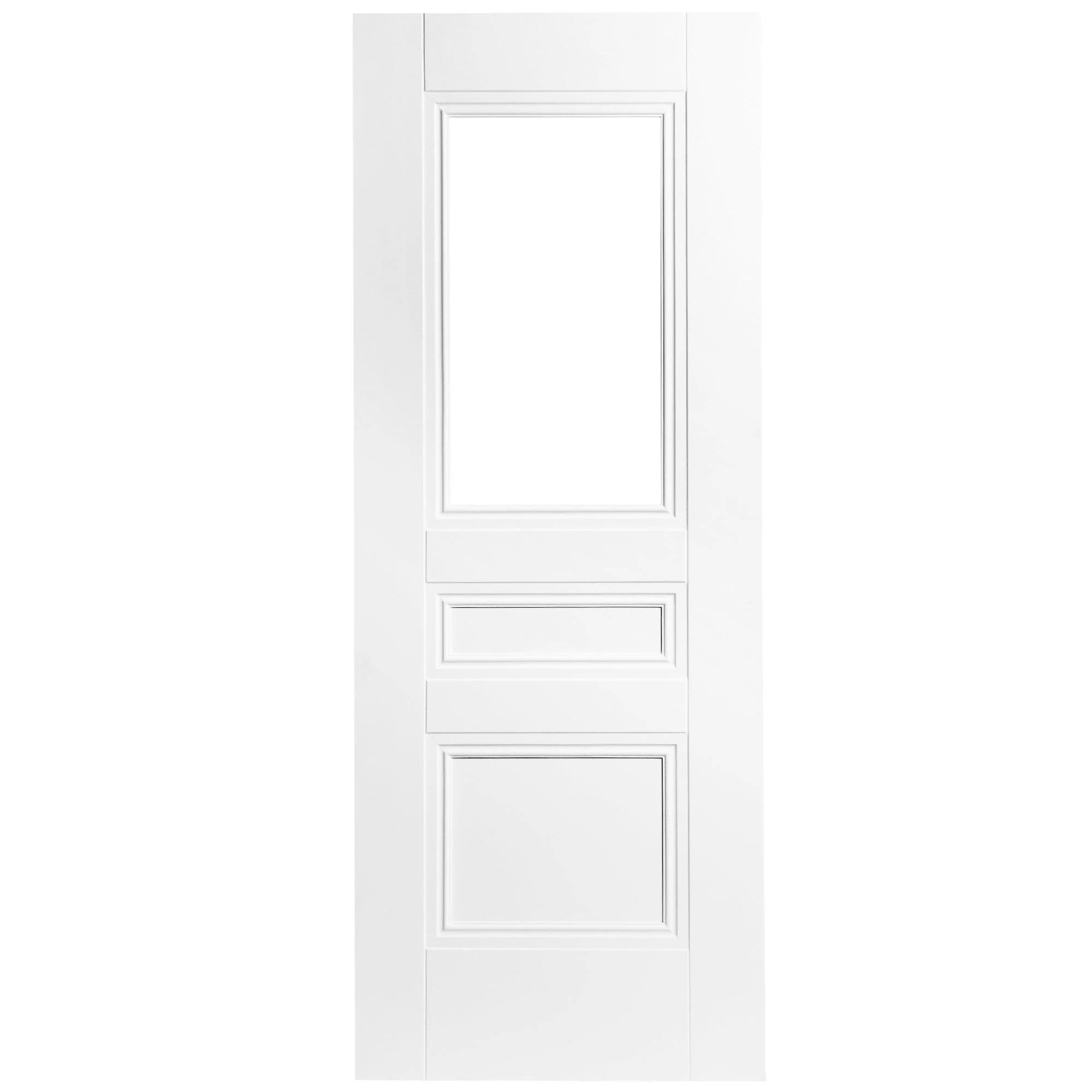 White Internal Primed Elegance Henley 2 Panel 1 Light Clear Glass Door - Image 3