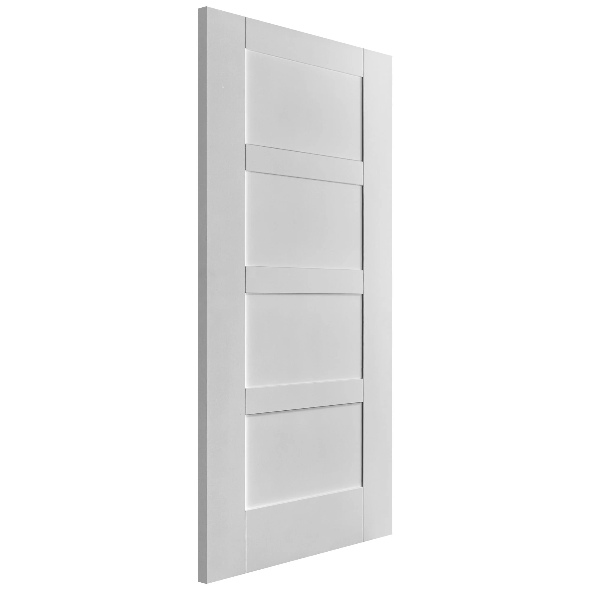 White Internal Primed Flat Shaker 4 Panel Door - Image 4