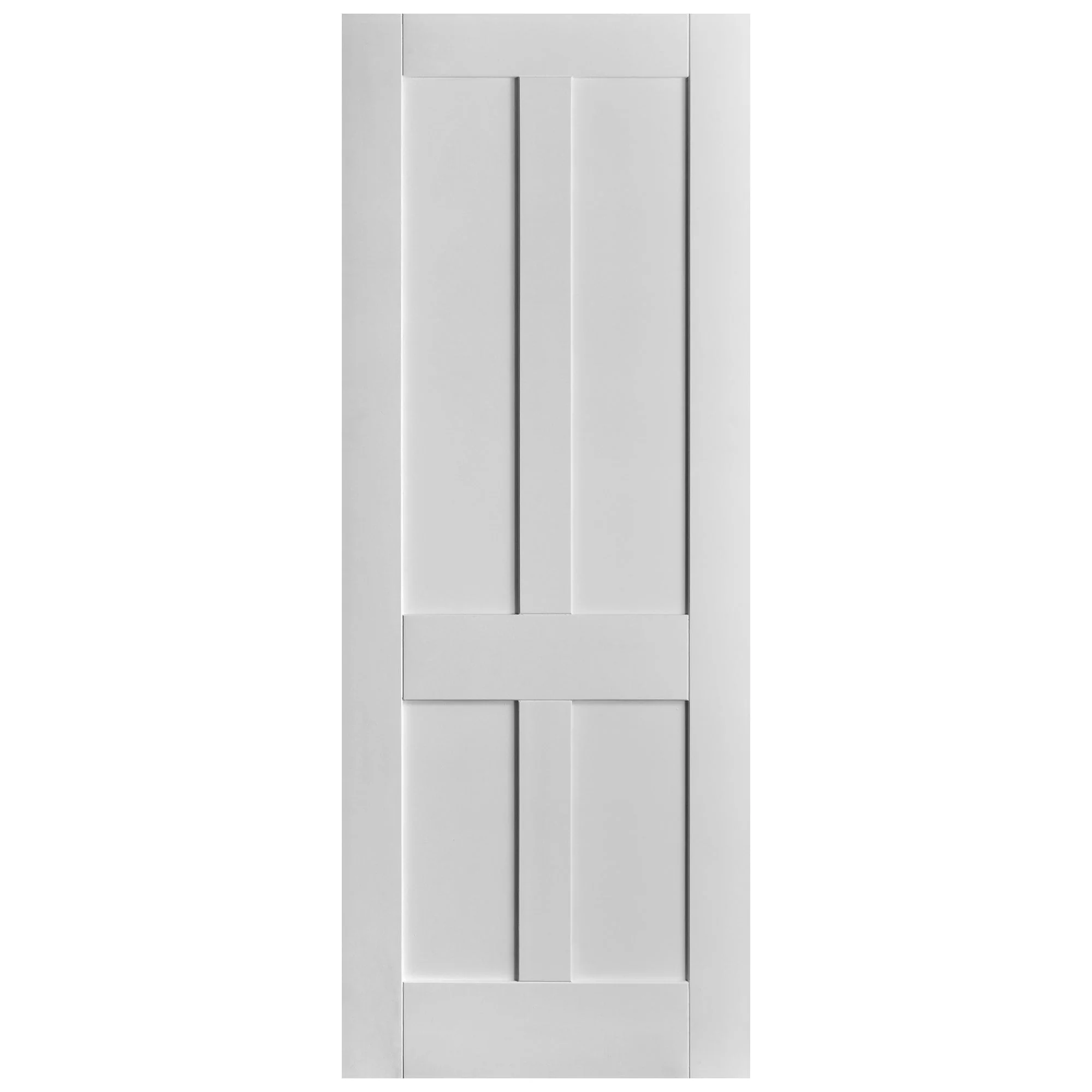 White Internal Primed Flat Victorian Shaker 4 Panel Door - Image 3