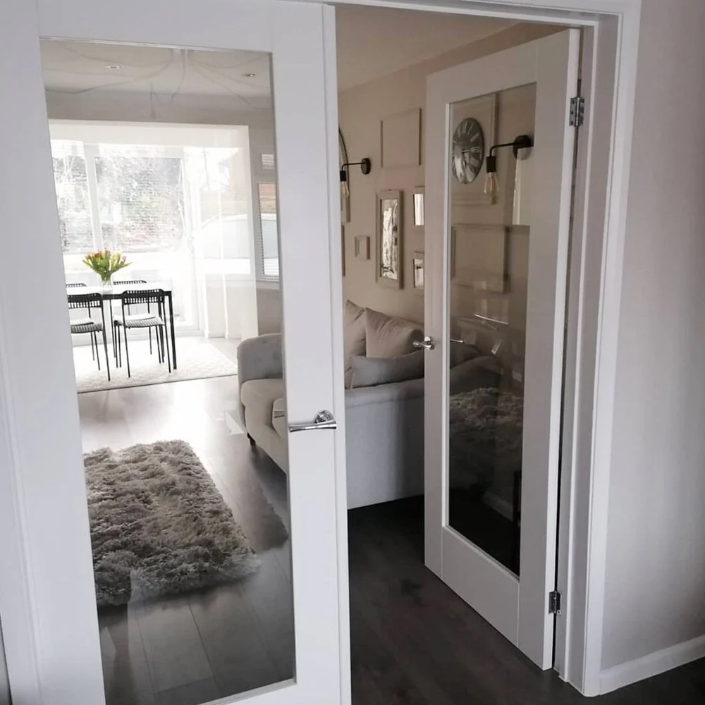White Internal Primed Pattern 10 Clear Glass Door - Image 7
