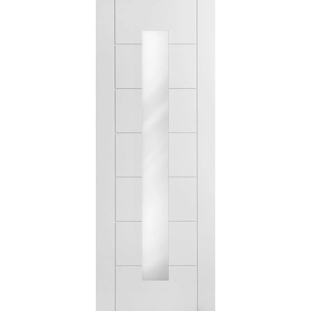 White Internal Primed Pedrena 1 Light Clear Glass Door - Image 4