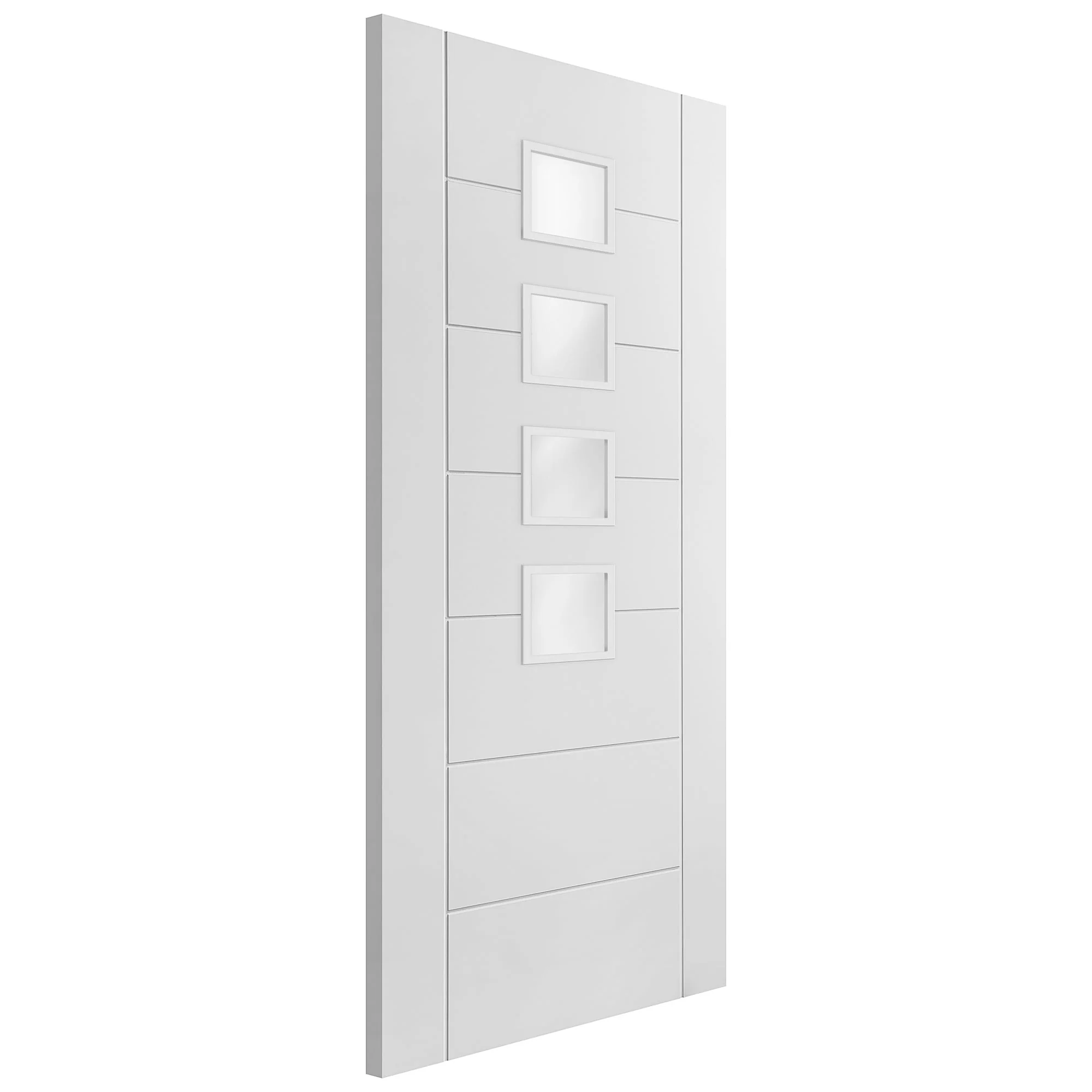 White Internal Primed Pedrena 4 Light Obscure Glass Door - Image 4