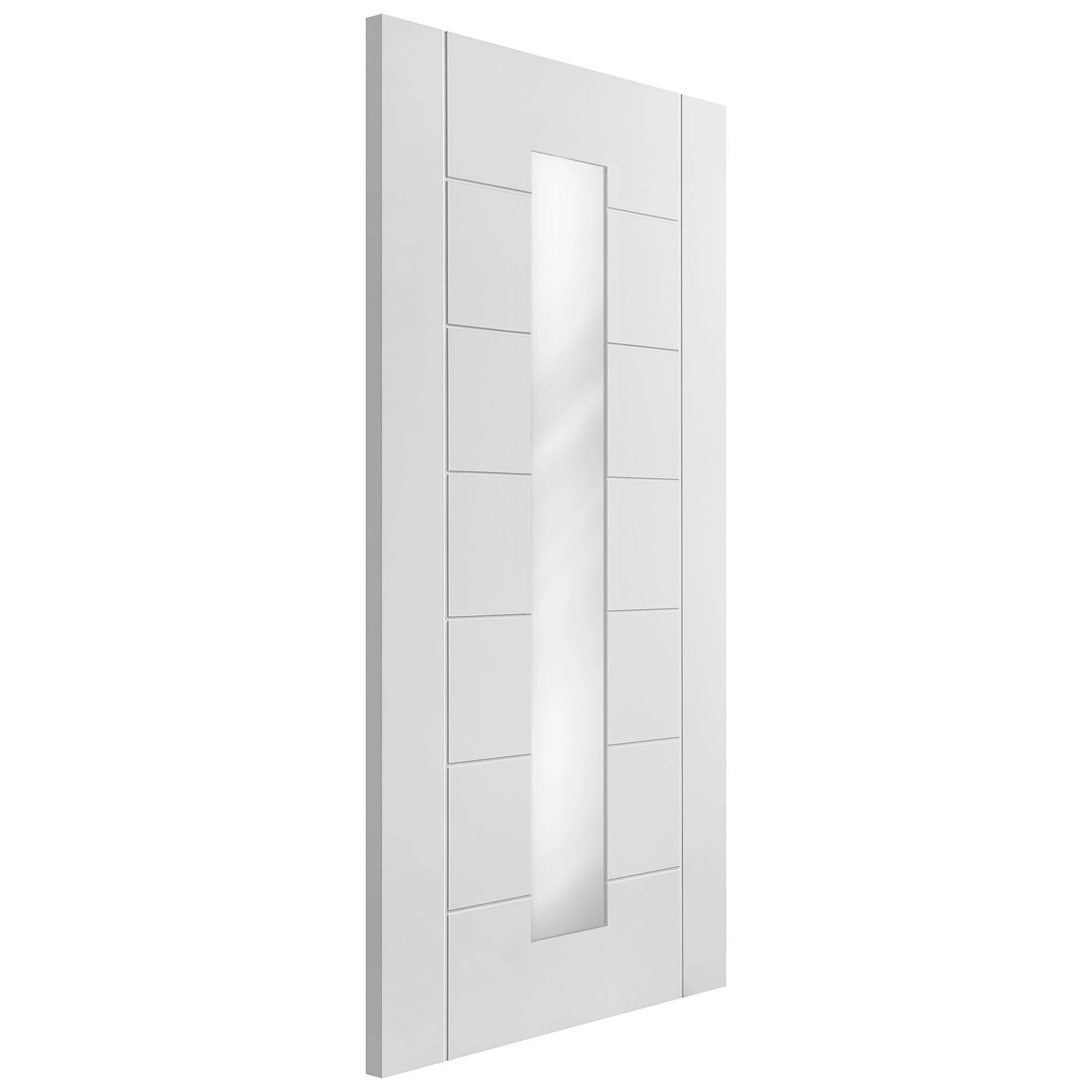 White Internal Primed Pedrena 7 Panel 1 Light Clear Glass Made-to-Measure Door - Image 3