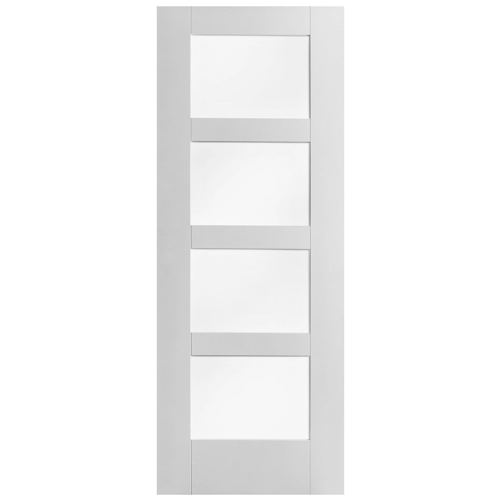 White Internal Primed Shaker 4 Light Obscure Glass Made-to-Measure Door - Image 3