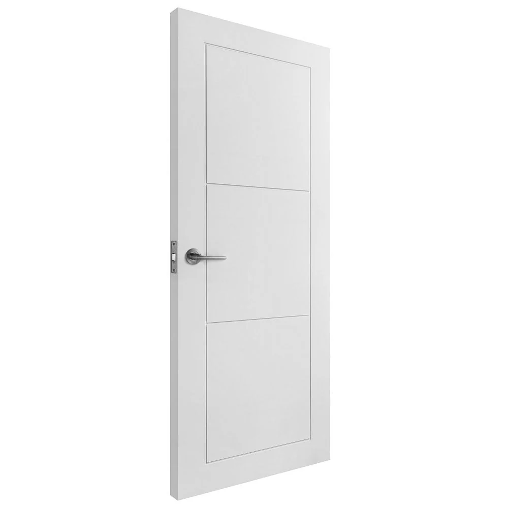 White Internal Primed Temple 3 Panel Made-to-Measure Door - Image 2