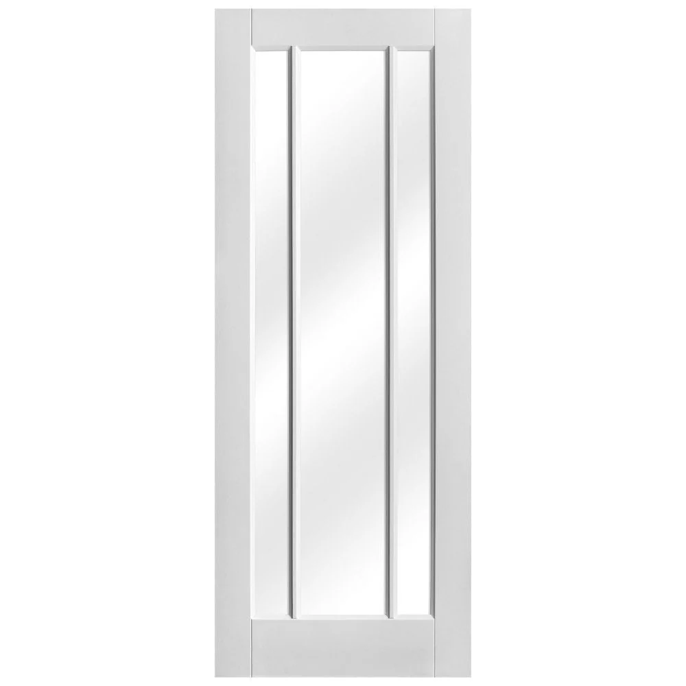 White Internal Primed Toledo 3 Light Clear Glass FD30 Fire Door - Image 3