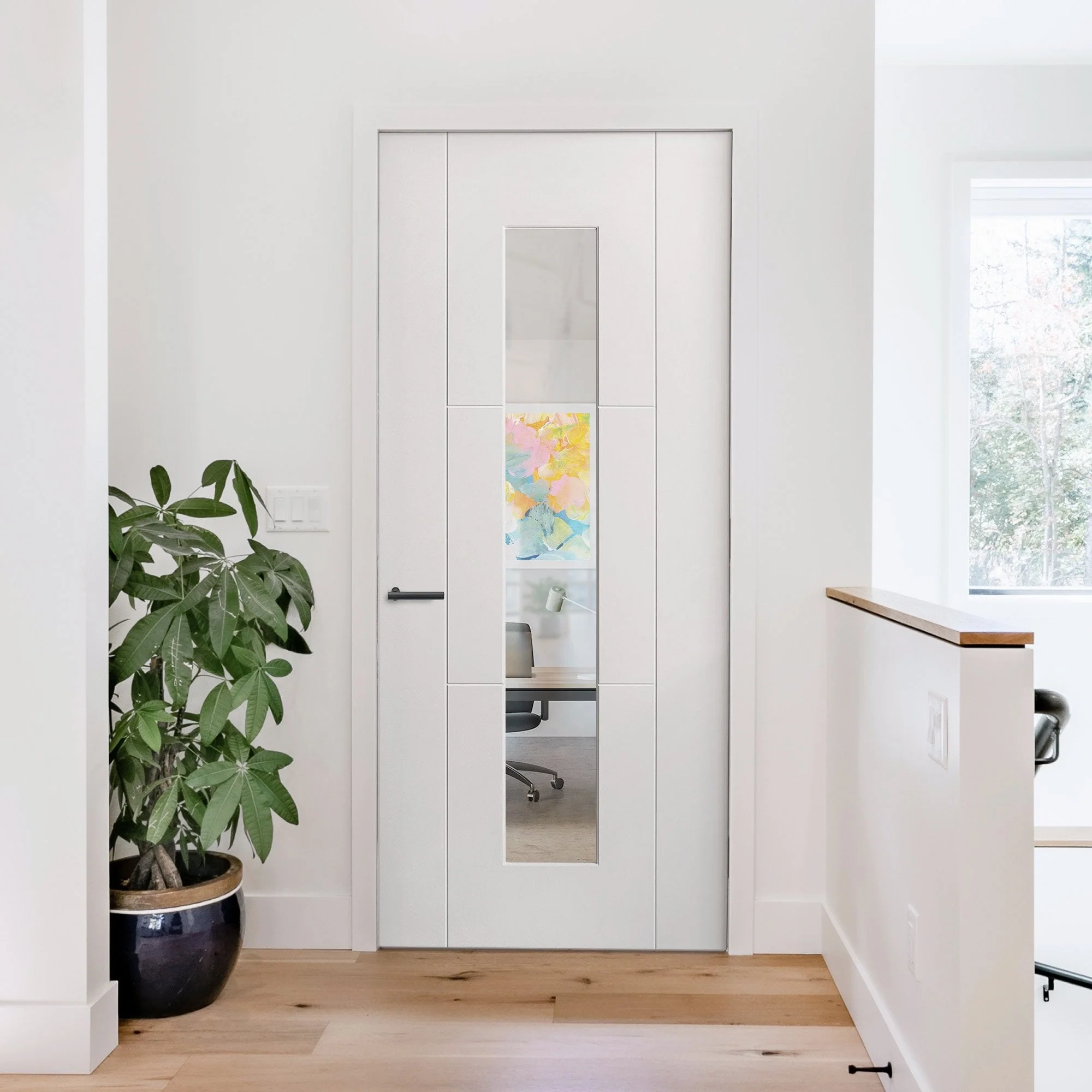 White Internal Primed Trent 1 Light Clear Glass Door
