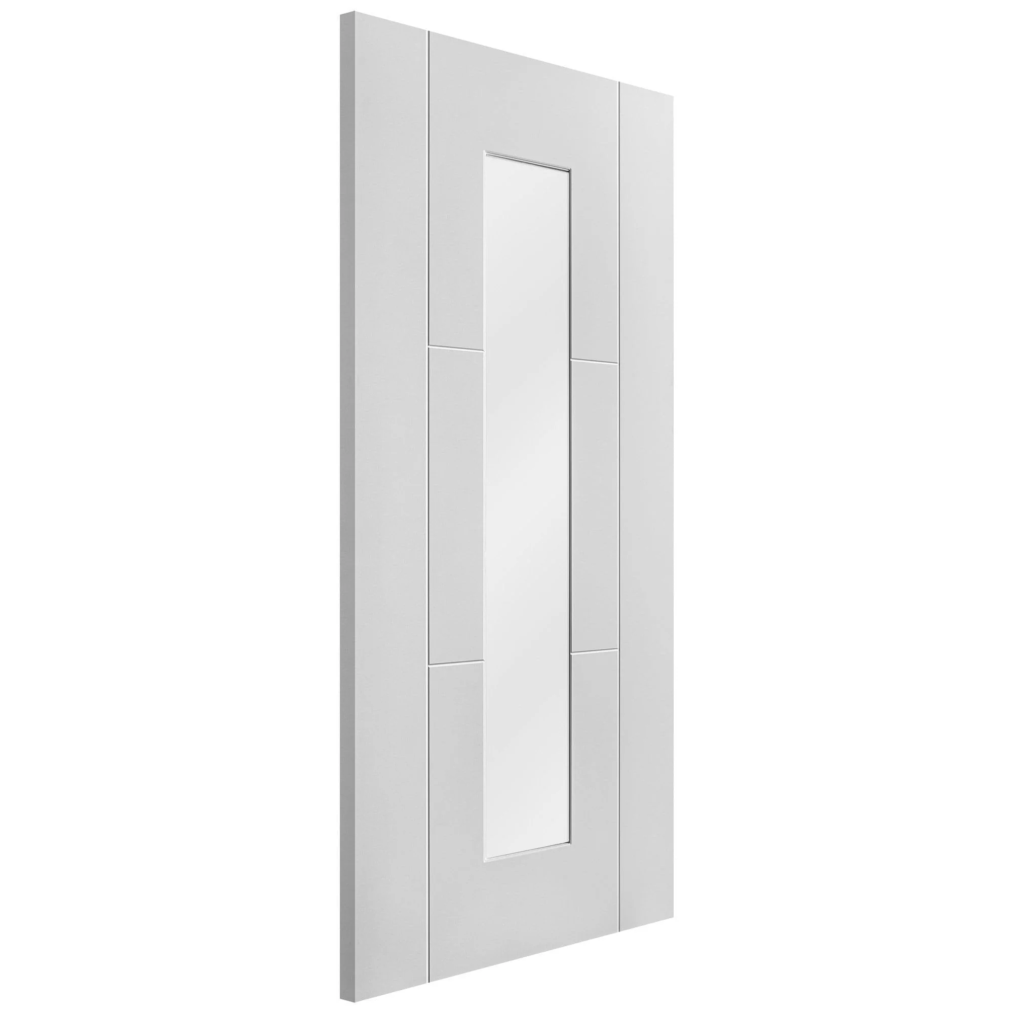 White Internal Primed Trent 3 Panel 1 Light Obscure Glass Made-to-Measure Door - Image 2